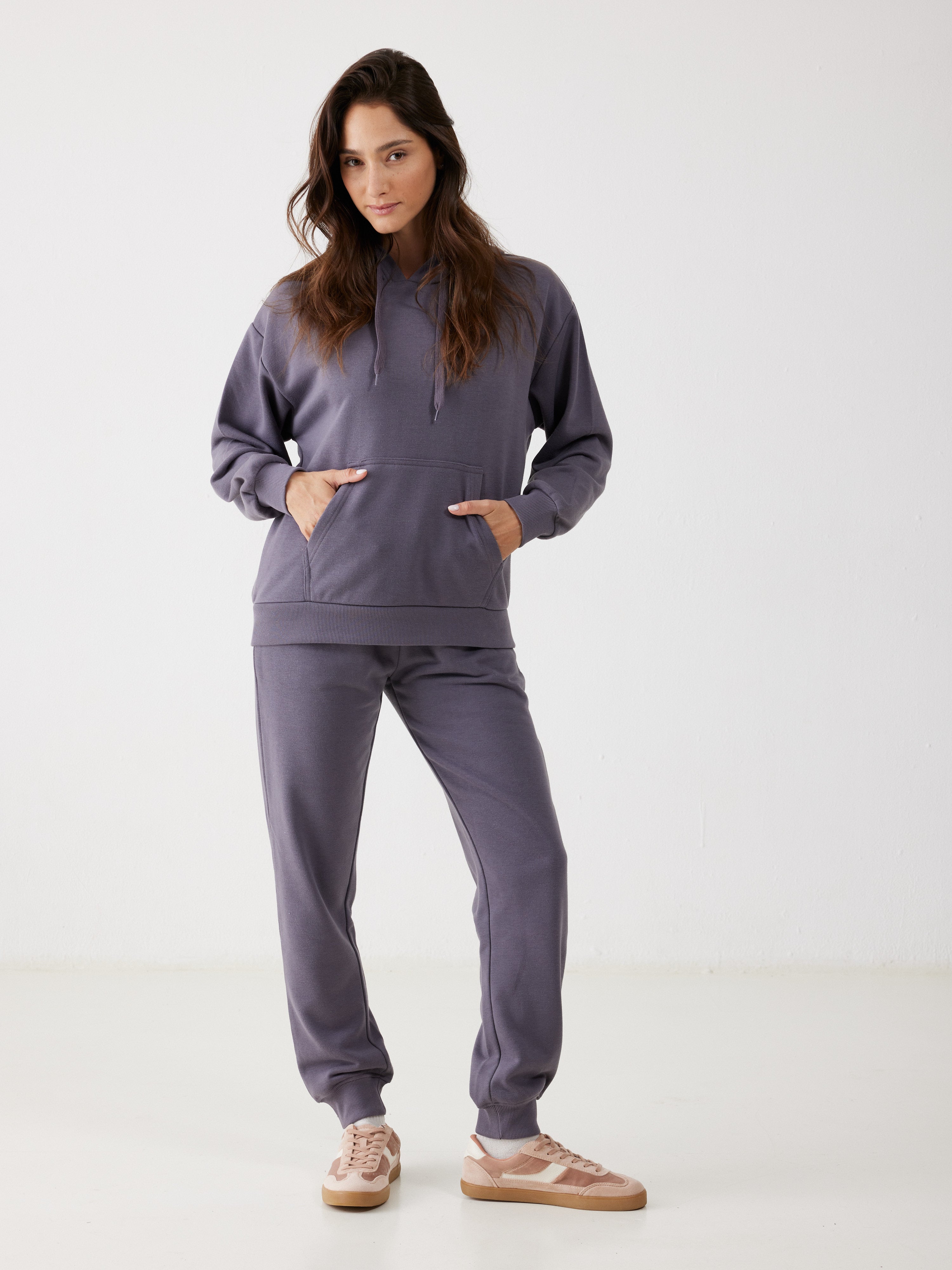 חליפת פנאי קפוצ'ון פרנץ' טרי - סגול