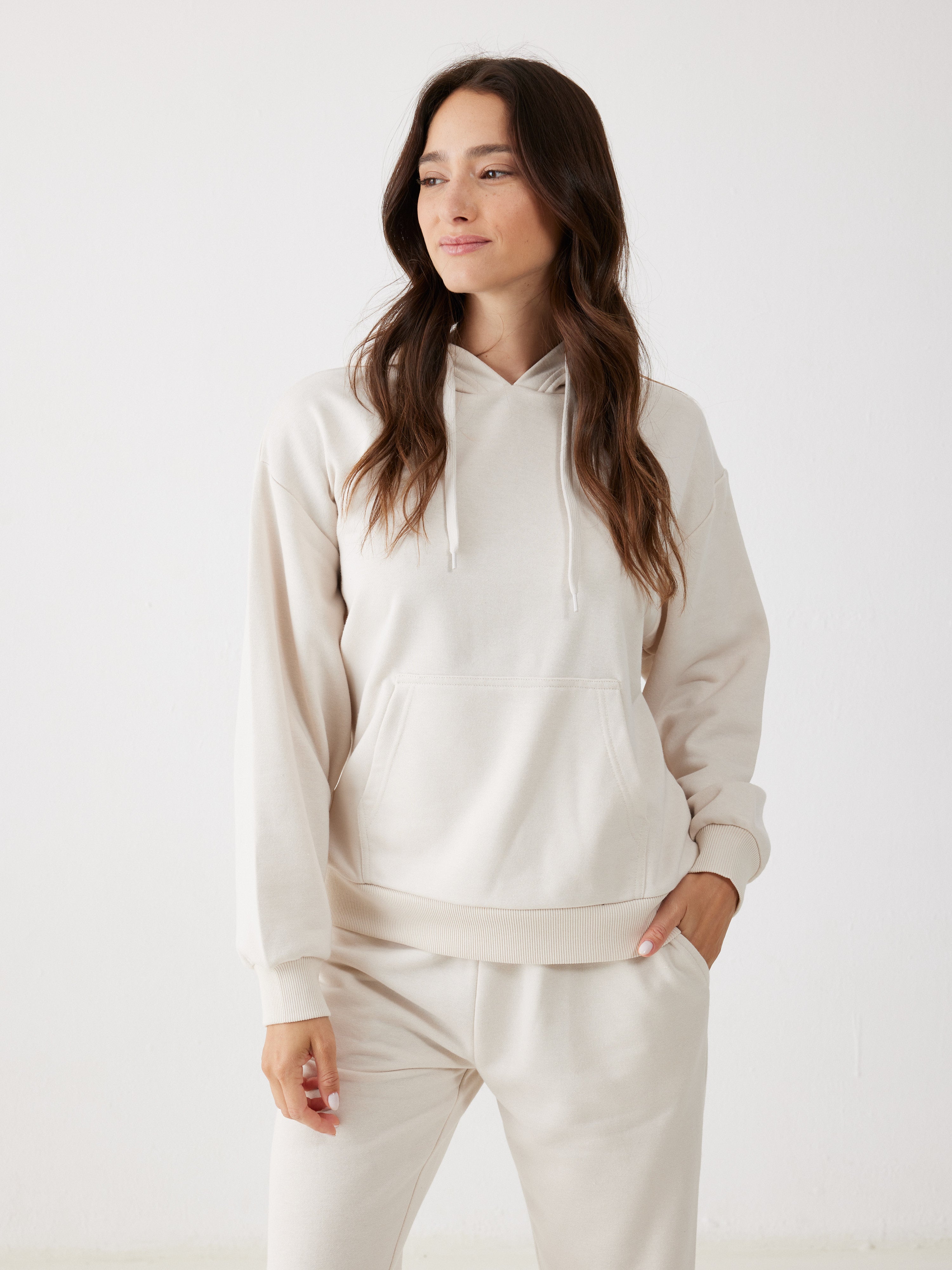 חליפת פנאי קפוצ'ון פרנץ' טרי - אבן