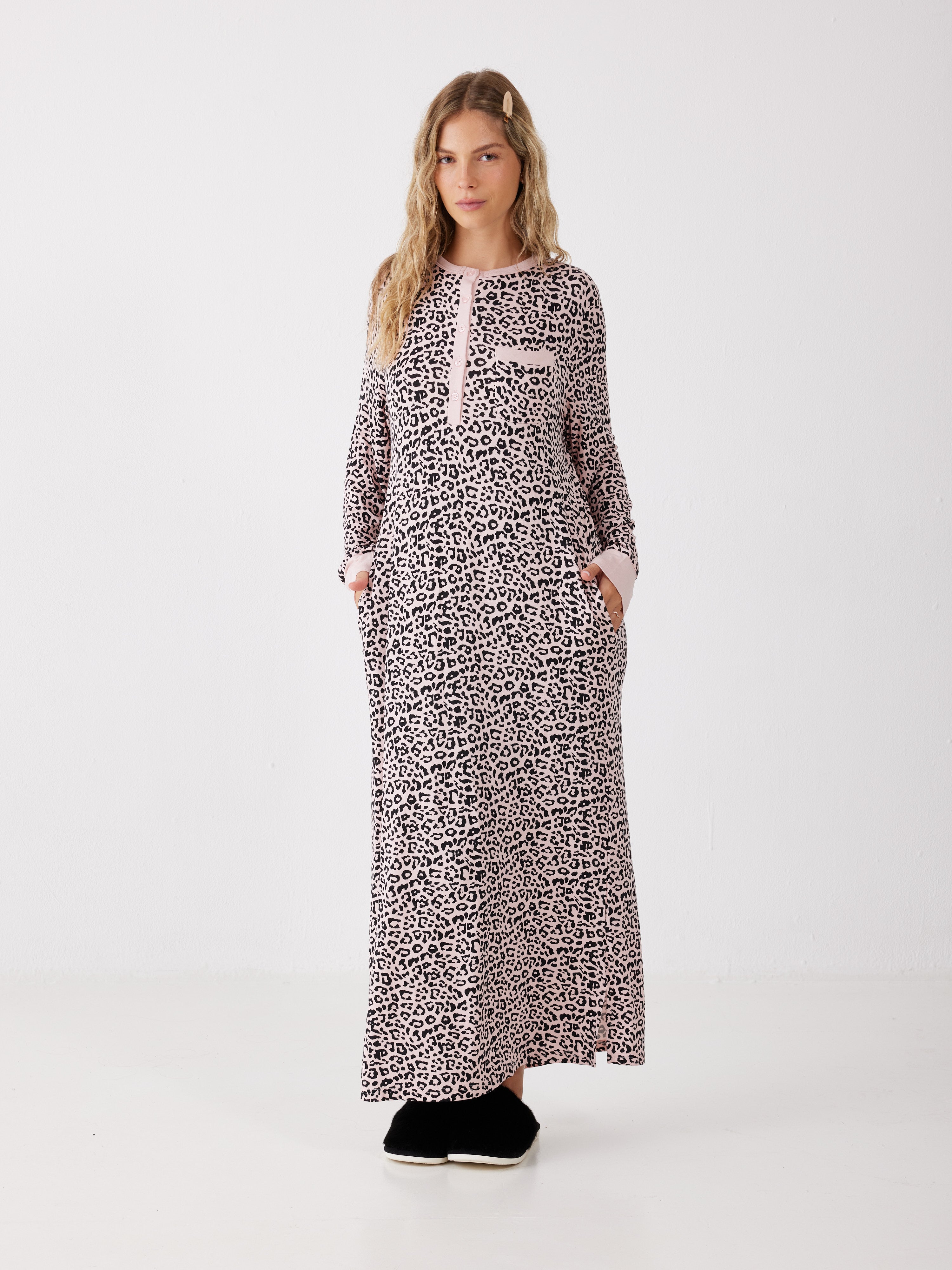 כותונת מנומרת ויסקוזה - ורוד