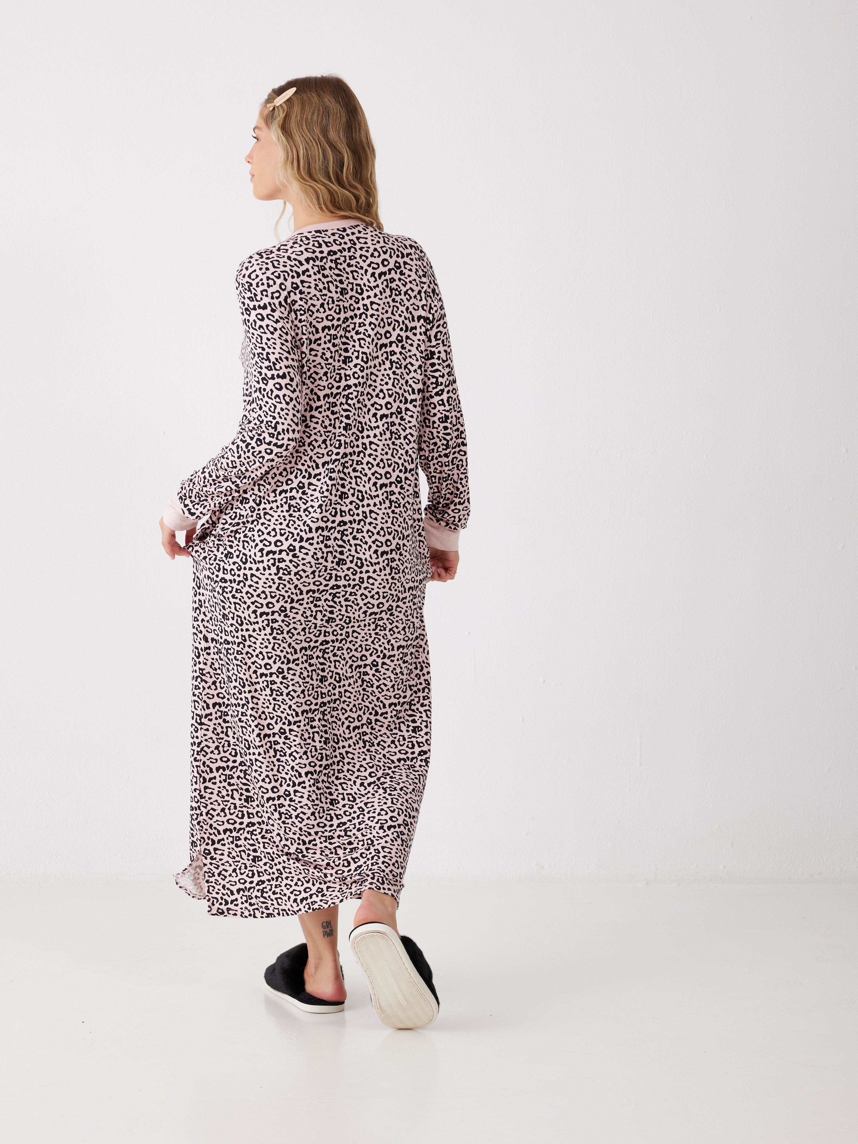 כותונת מנומרת ויסקוזה - ורוד