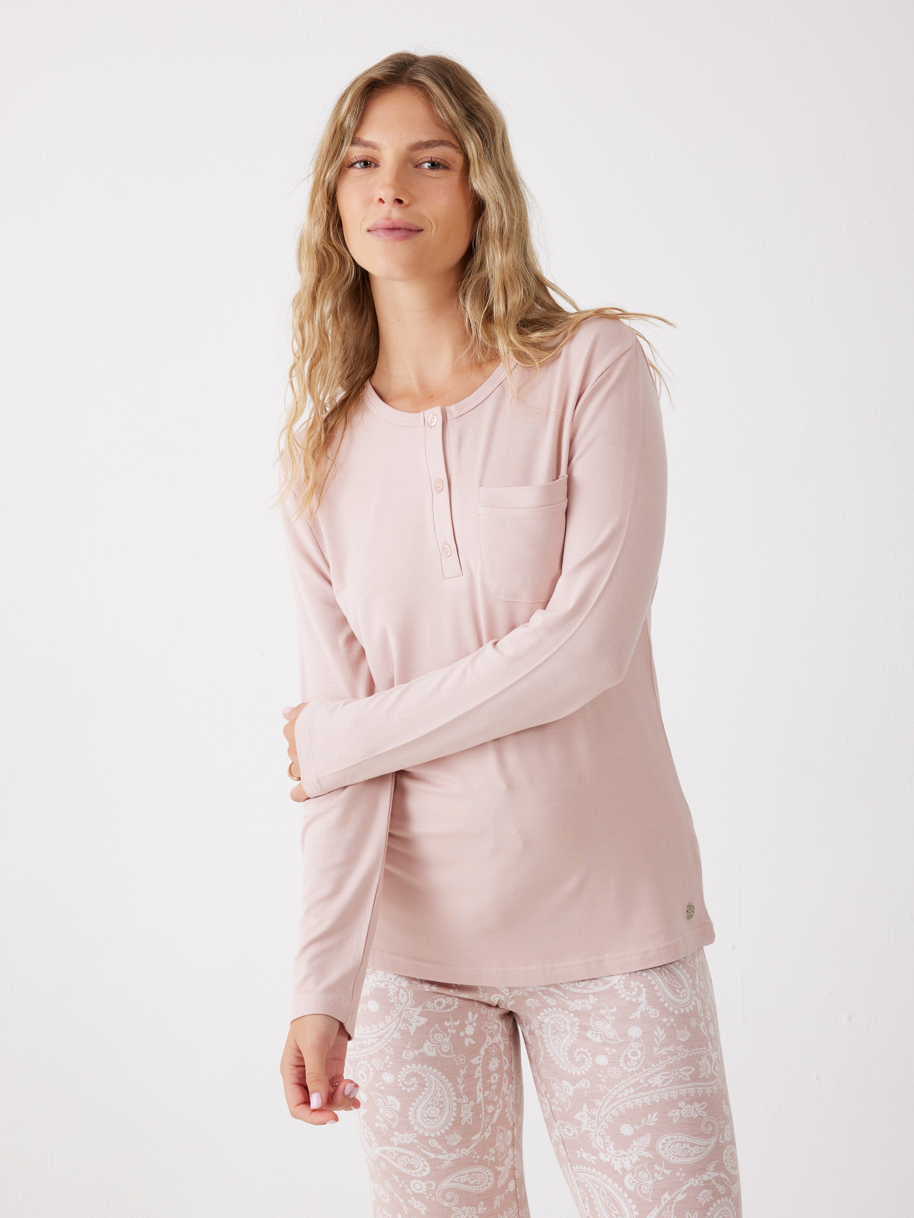 פיג'מה פייזלי ויסקוזה - ורוד מעושן