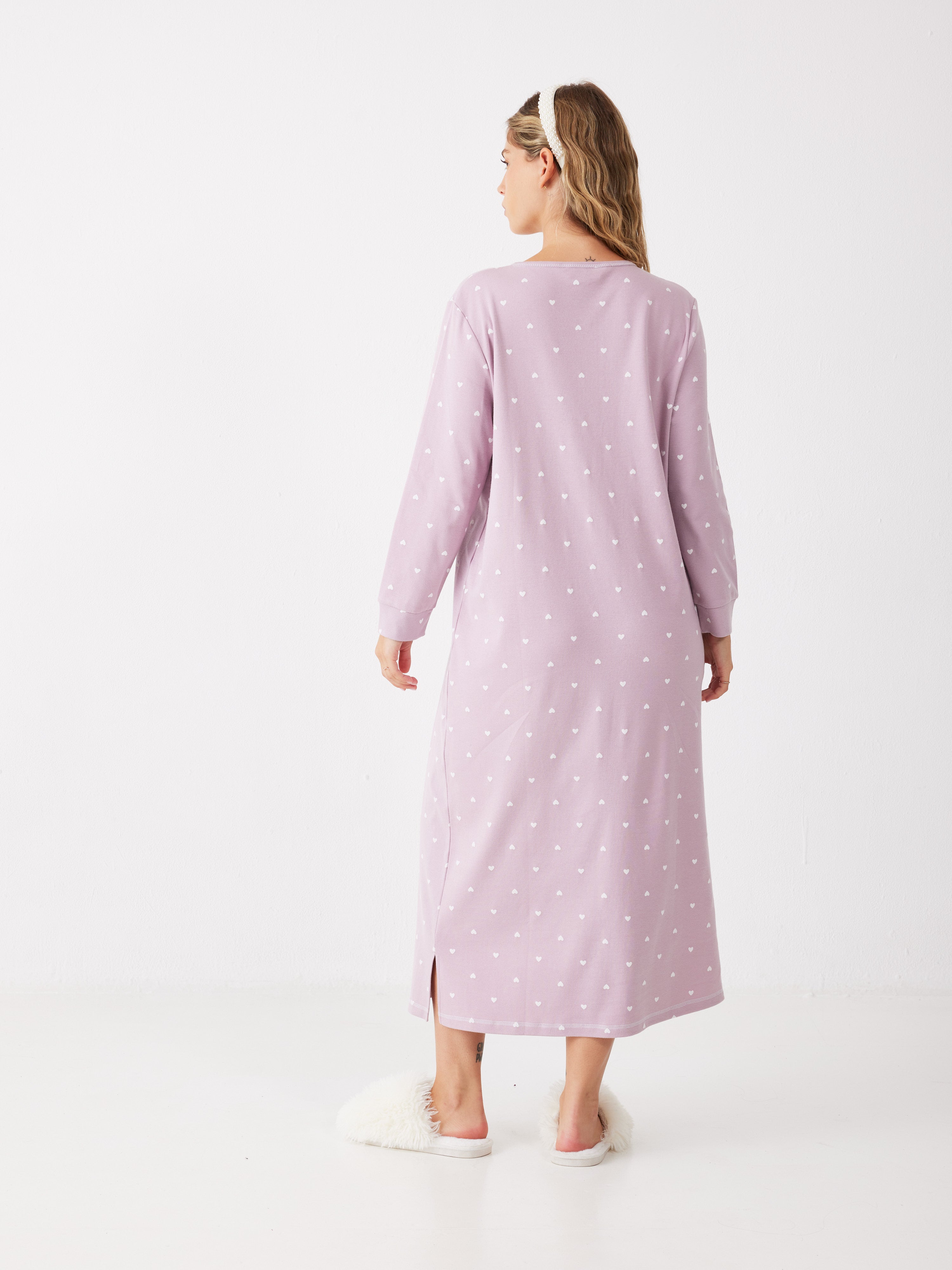 כותונת לבבות כותנה 100% - סגול