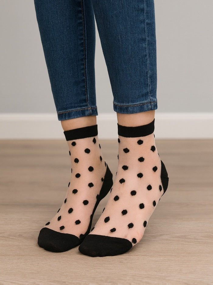 גרבי חצי נקודות 2-זוגות - שחור