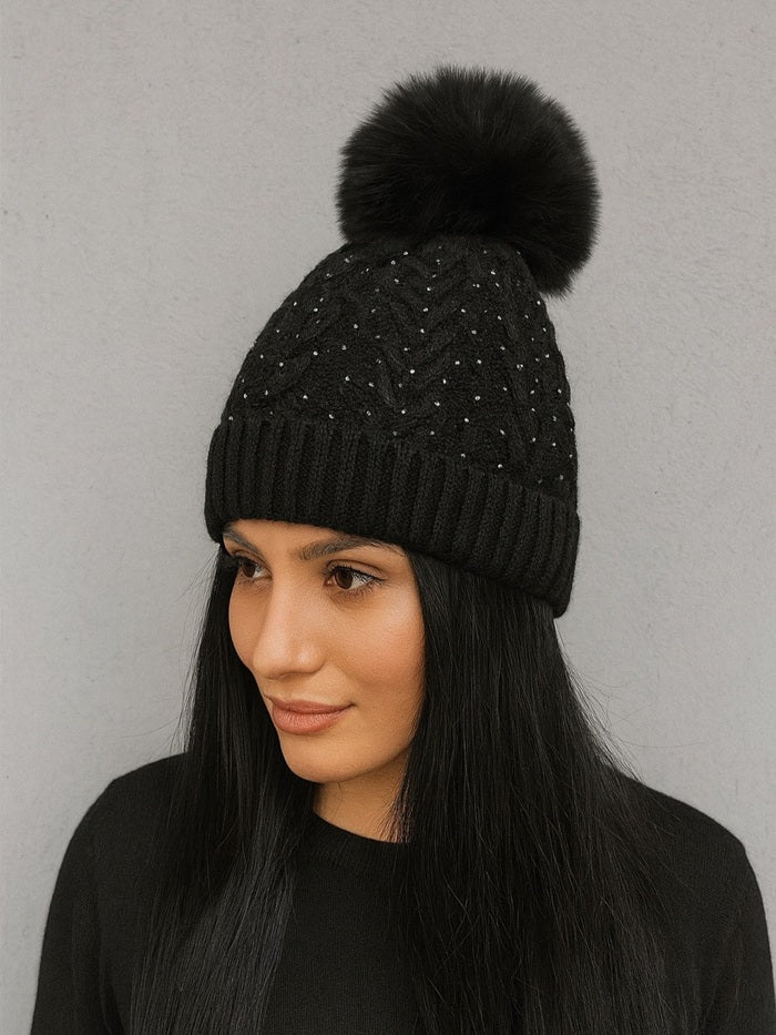 כובע צמר אבנים - שחור