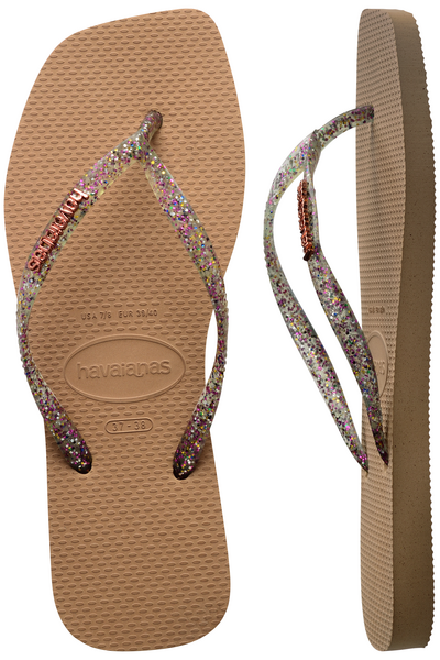 כפכפי סקוואר לוגו מטאליק- Squere Logo Metallic