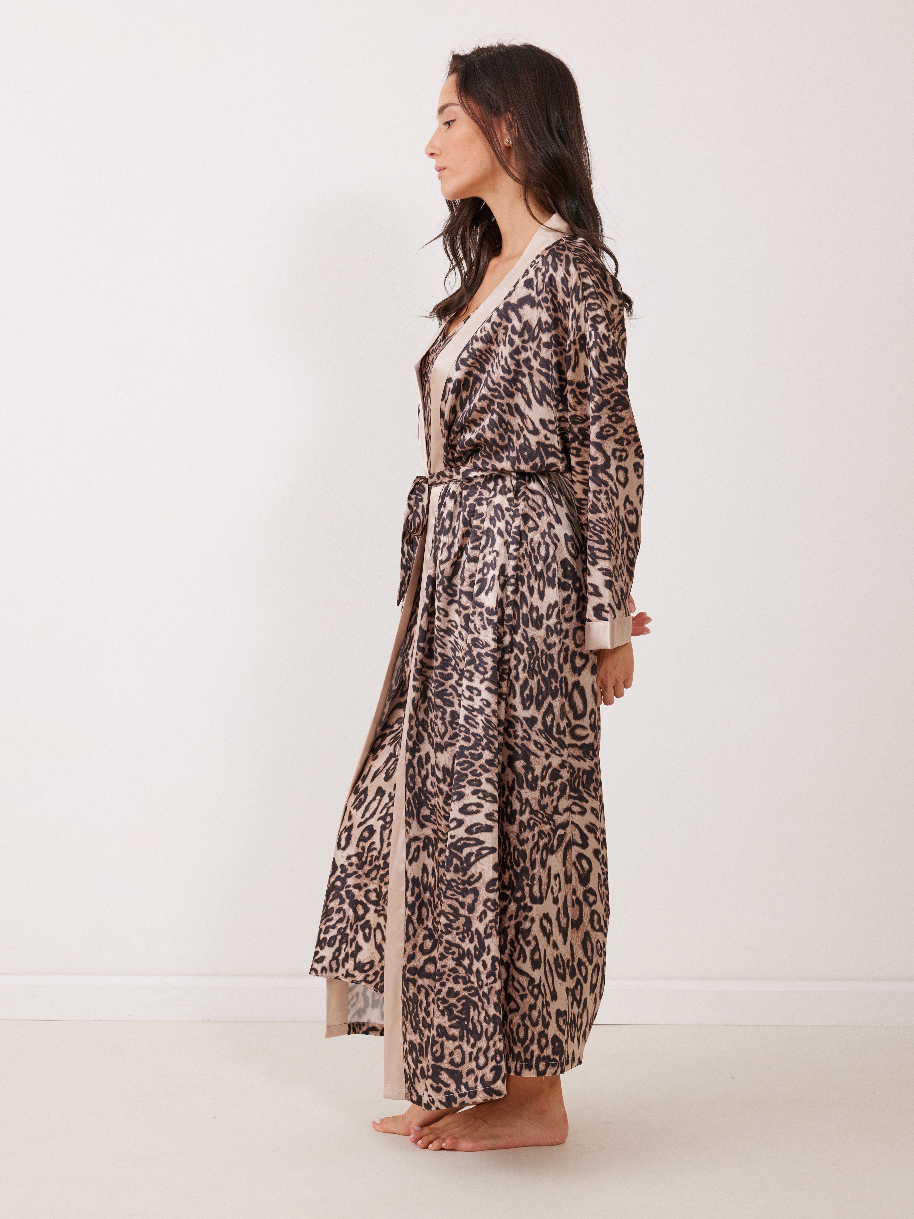 חלוק מקסי מודפס - מנומר