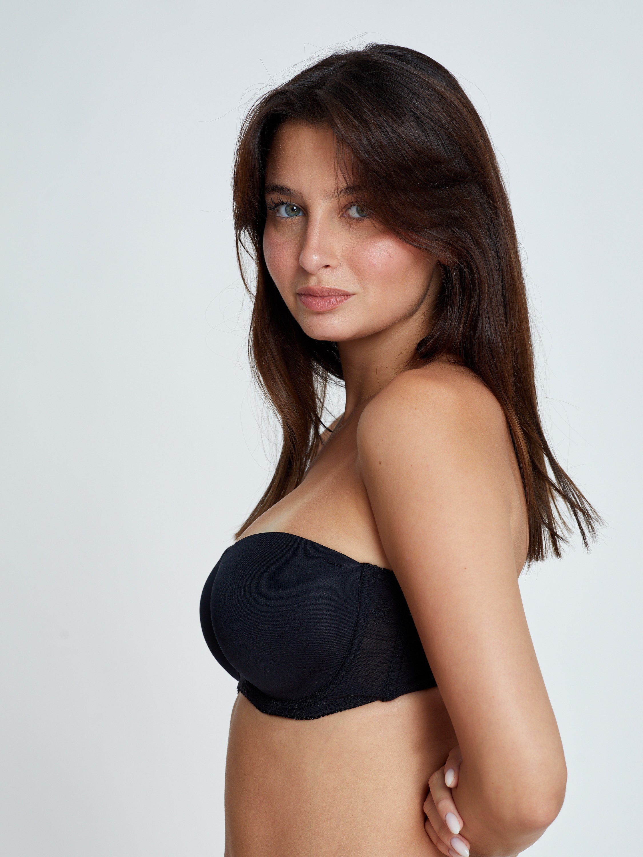 חזיית סטרפלס - שחור