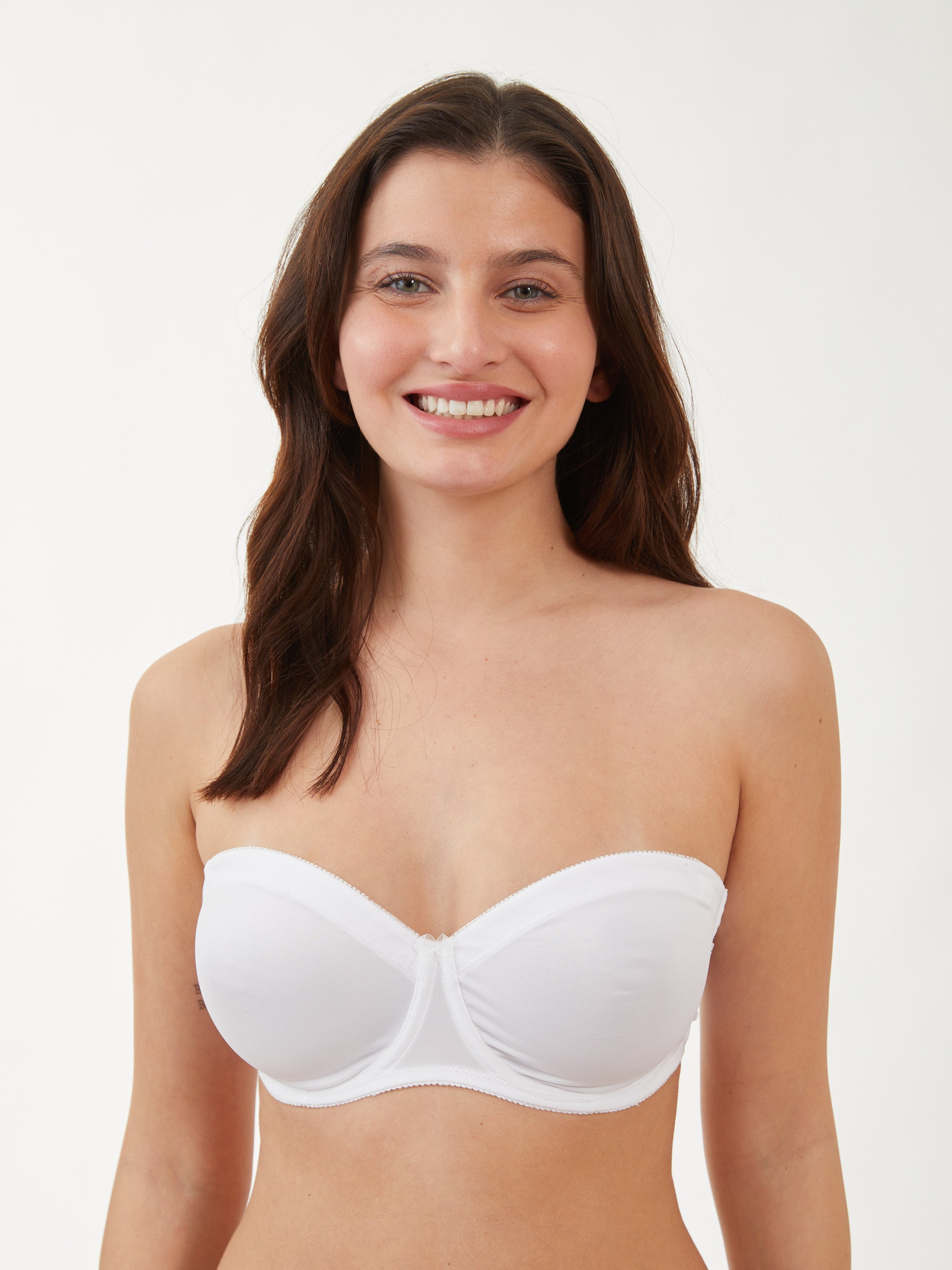 חזיית סטרפלס ללא ריפוד דומיניק - לבן