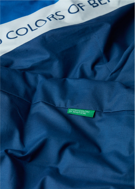 Exclusive Benetton , סט מצעים זוגי 180/200 - דו-צדדיים -נייבי/כחול