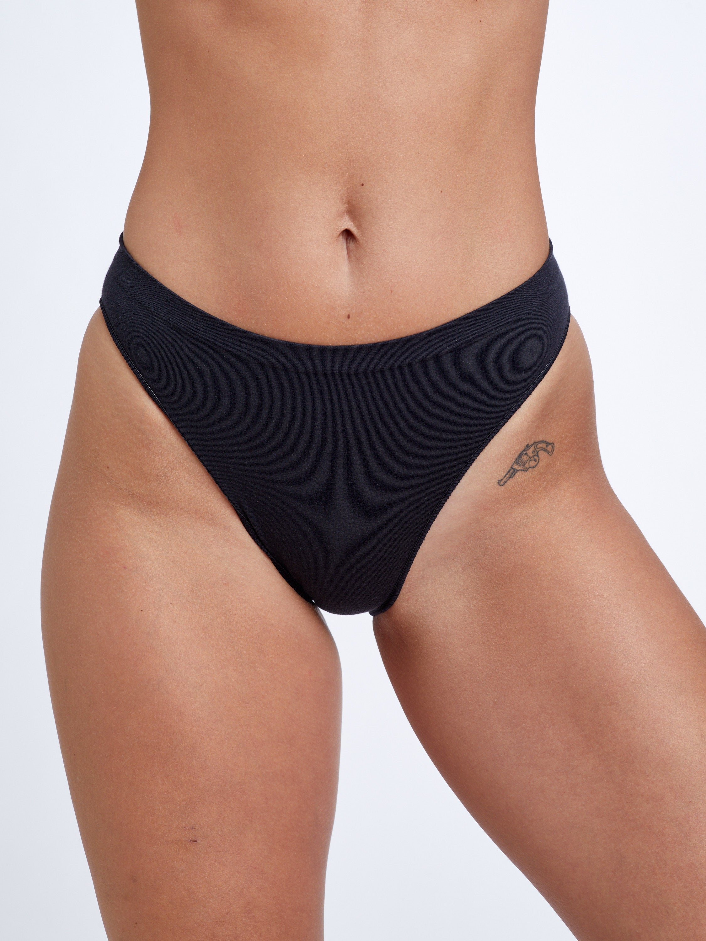 תחתון קלאסי כותנה אורגנית - שחור