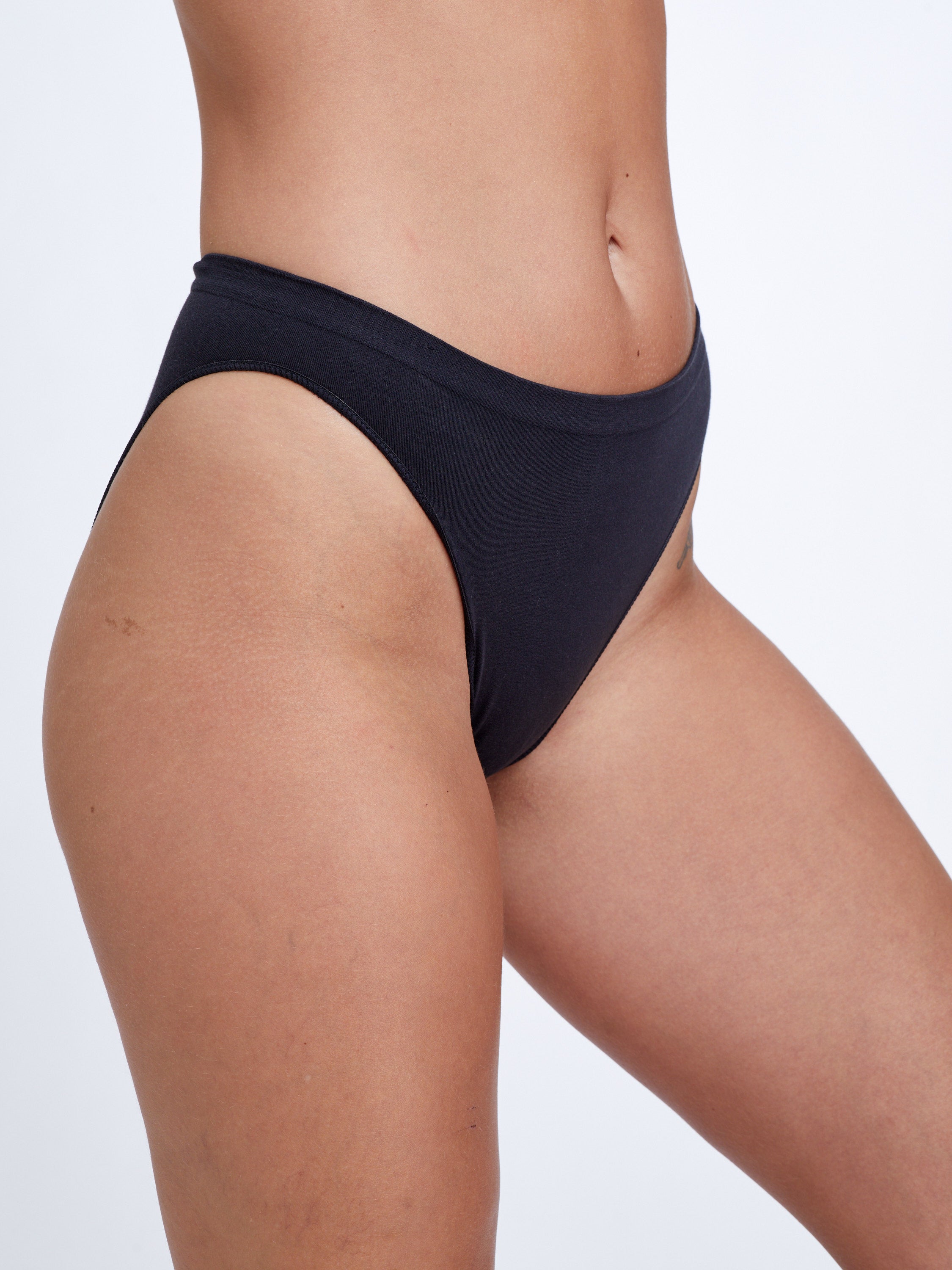 תחתון קלאסי כותנה אורגנית - שחור