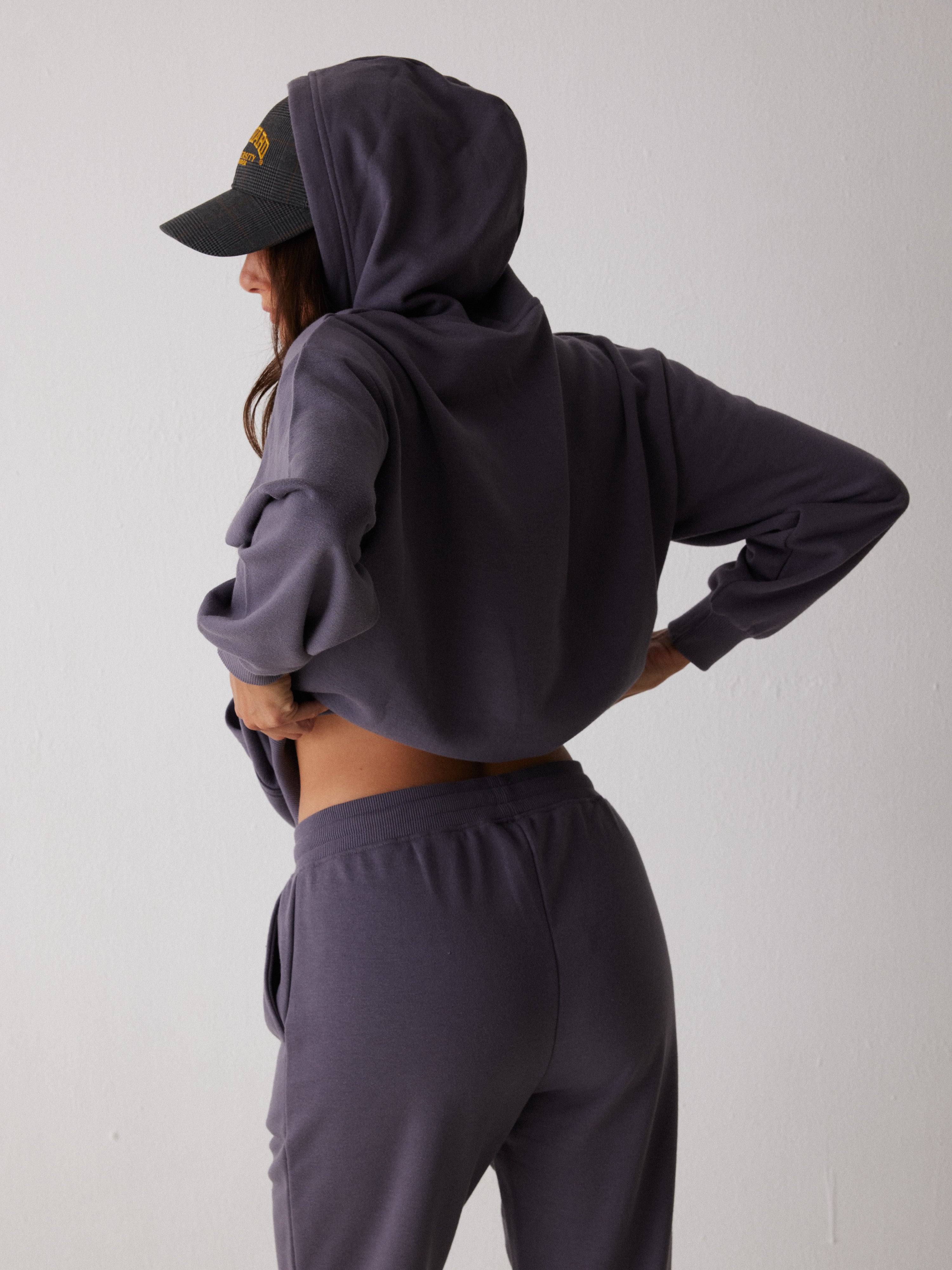 חליפת פנאי קפוצ'ון פרנץ' טרי - סגול