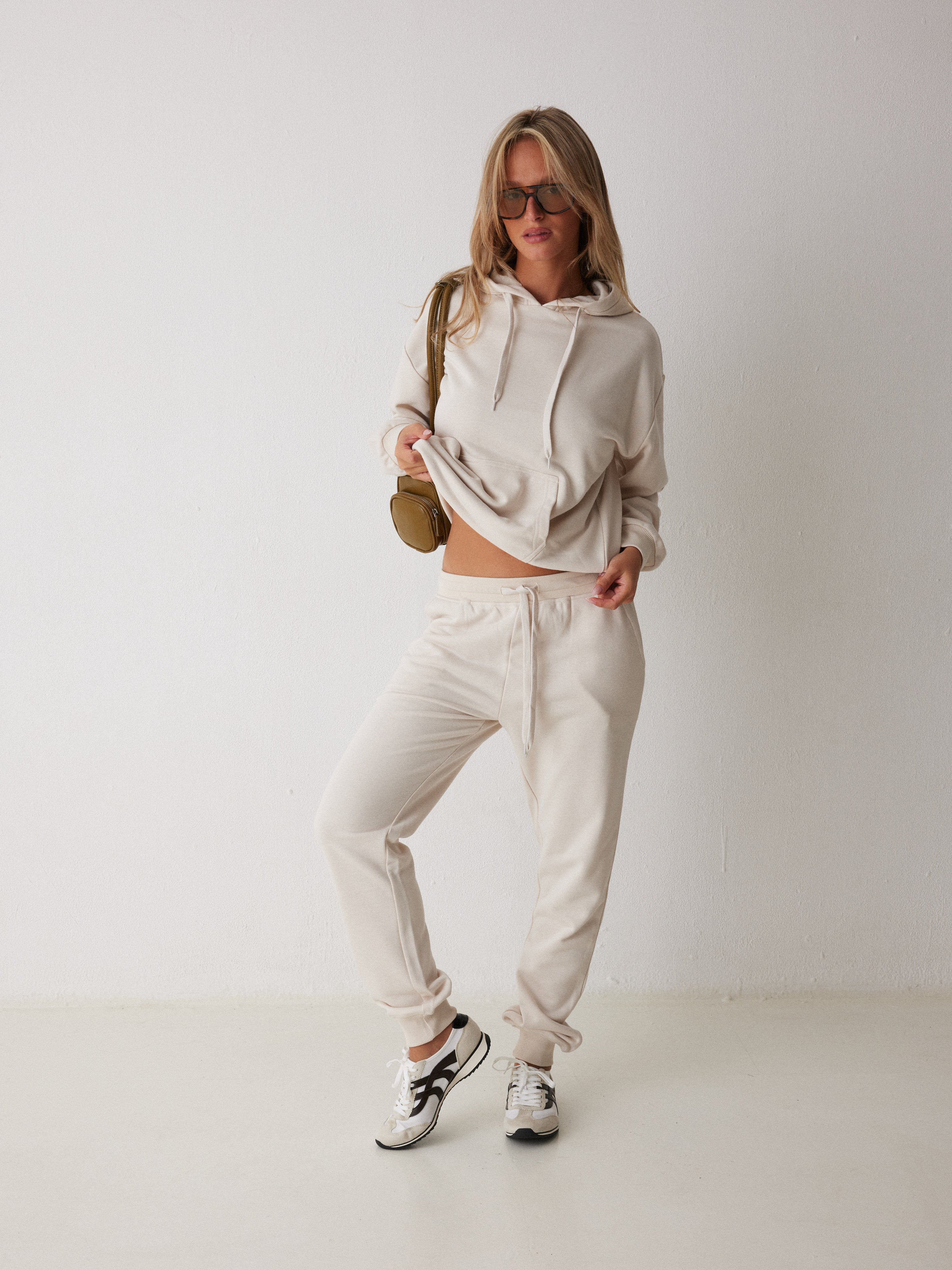 חליפת פנאי קפוצ'ון פרנץ' טרי - אבן