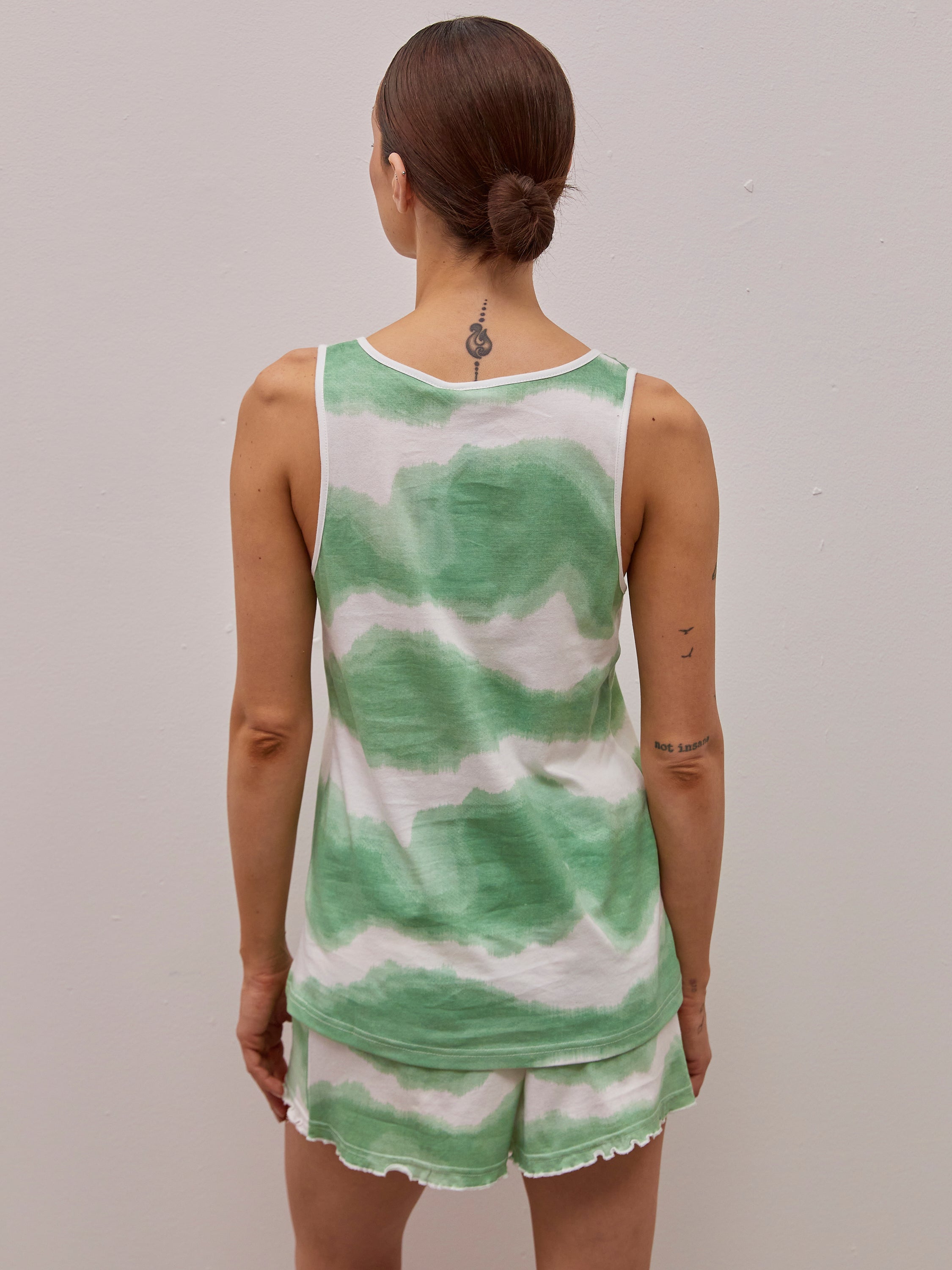 פיג'מה גופייה סנופי בשמש כותנה - ירוק