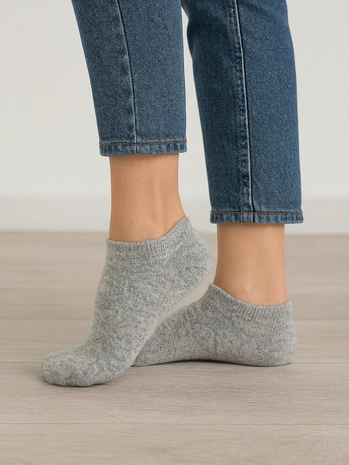 קרסוליות צמר 2-זוגות - אפור כהה