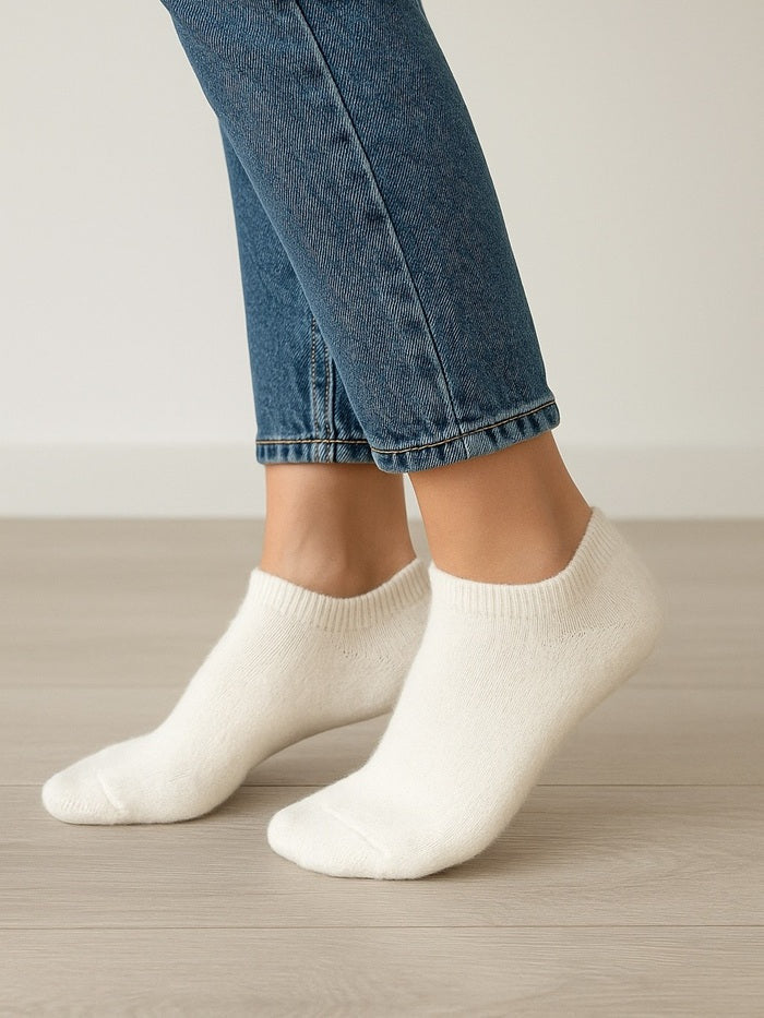 קרסוליות צמר 2-זוגות - לבן