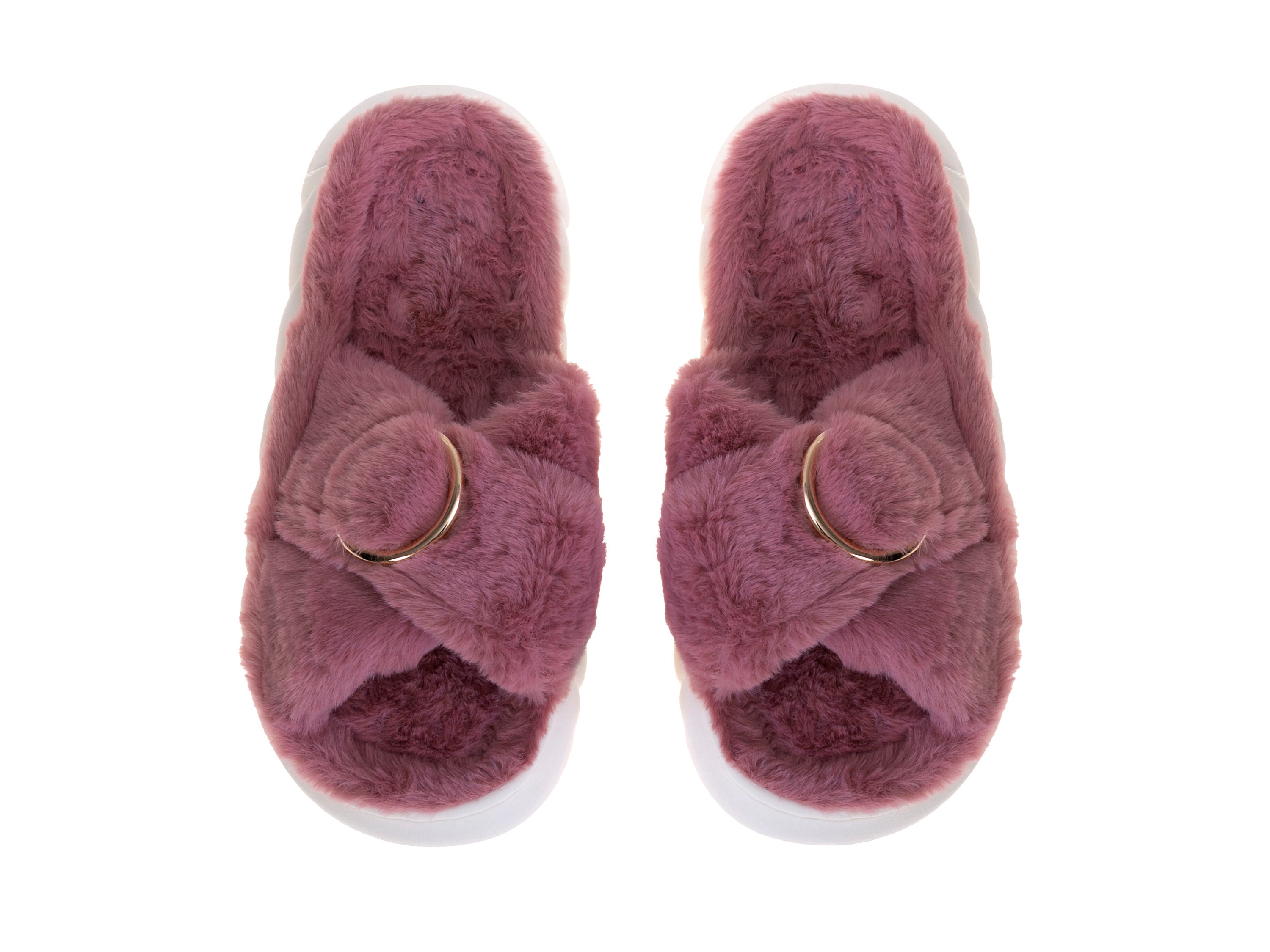 נעלי בית פרוותיות אבזם - ורוד