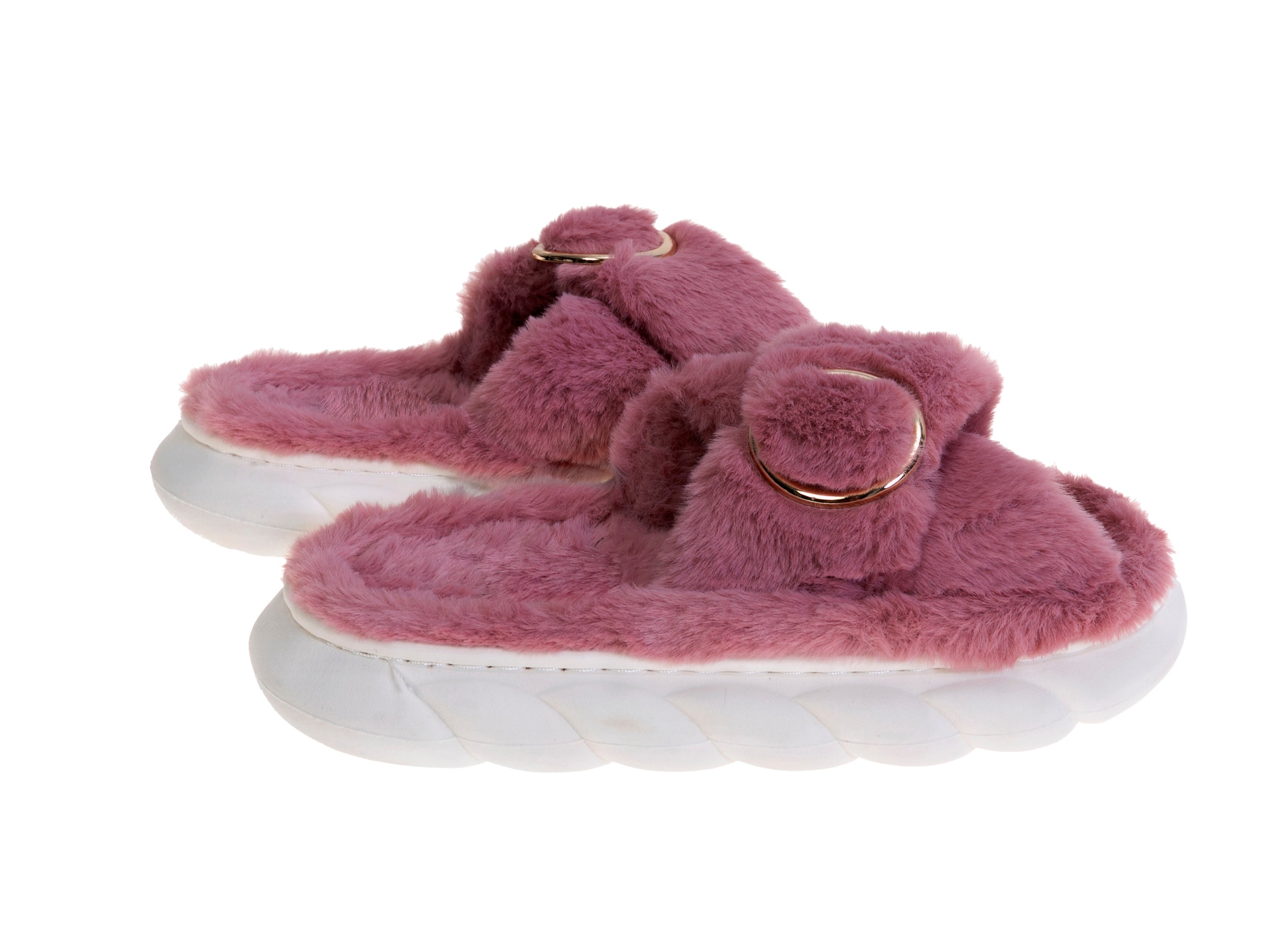 נעלי בית פרוותיות אבזם - ורוד