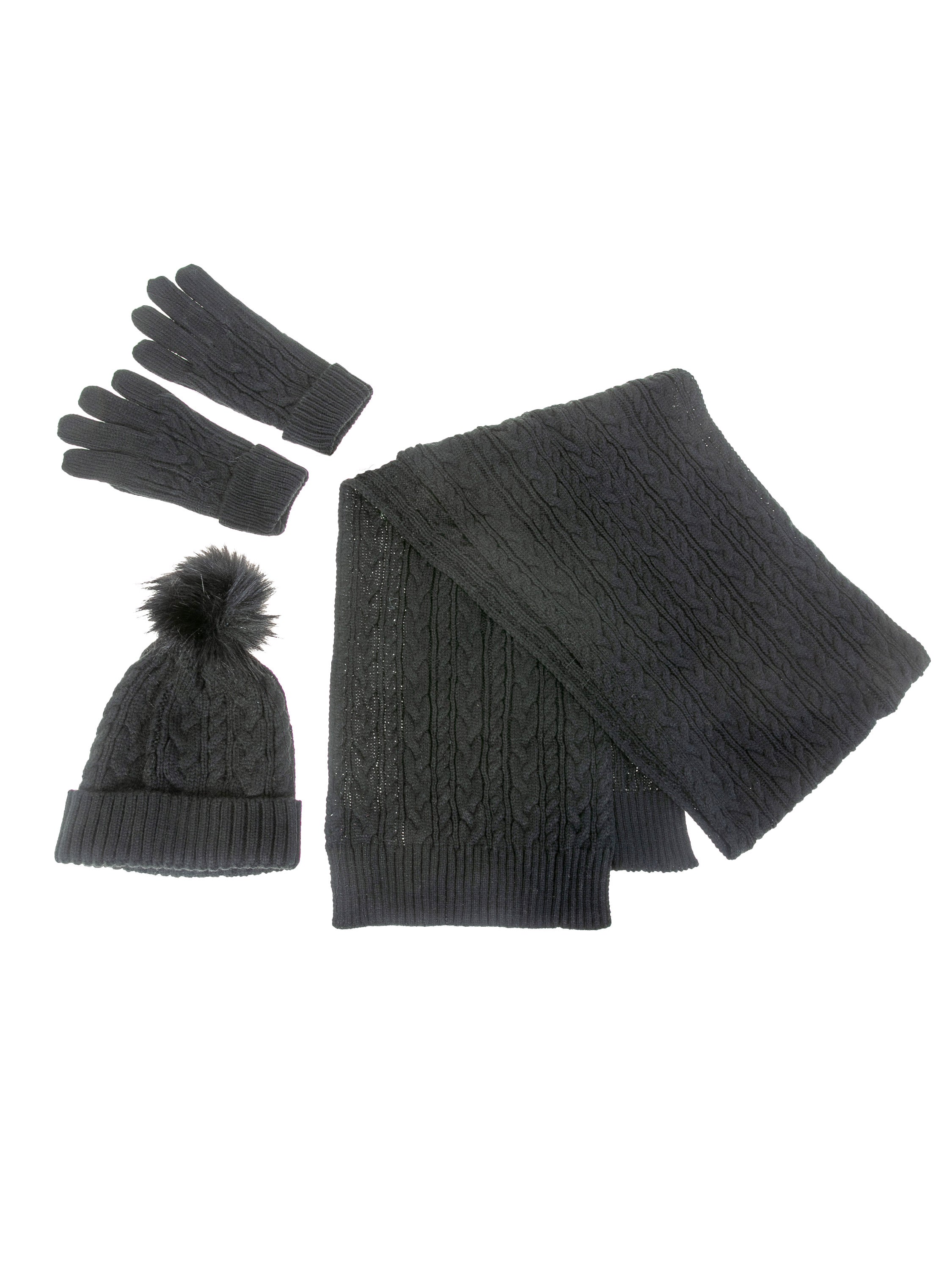 סט צעיף כובע וכפפות