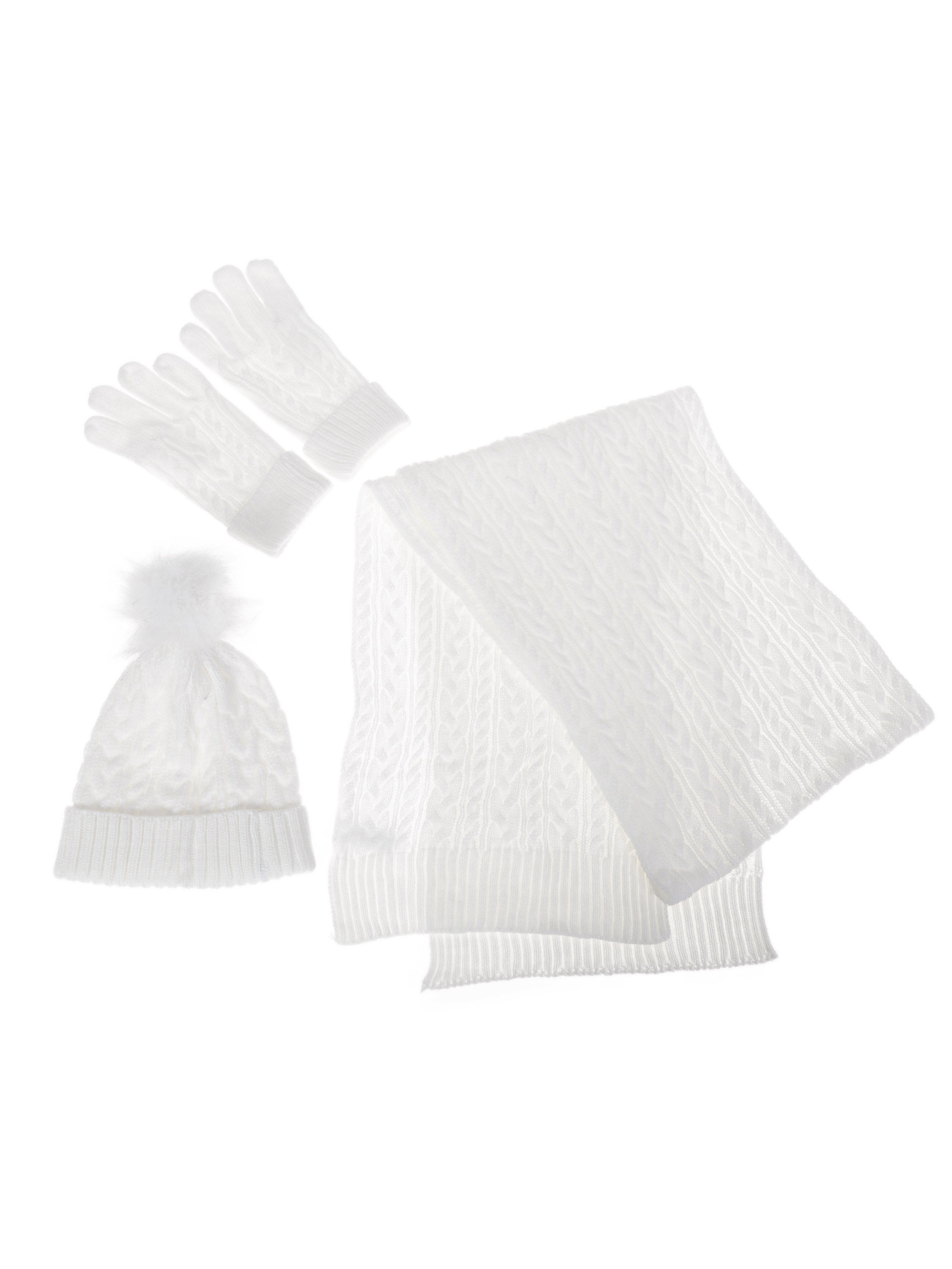 סט צעיף כובע וכפפות