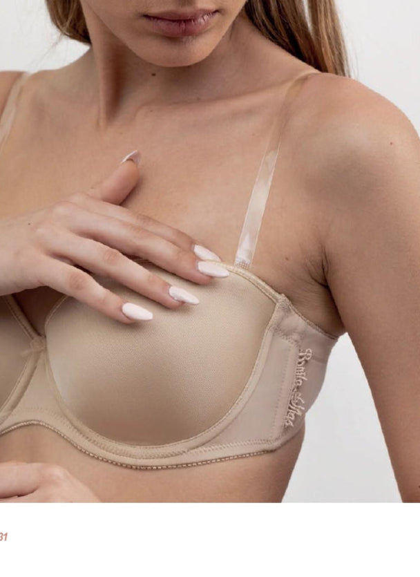 כתפיות סיליקון רחבות עם חיבור חזיה צבע לבן