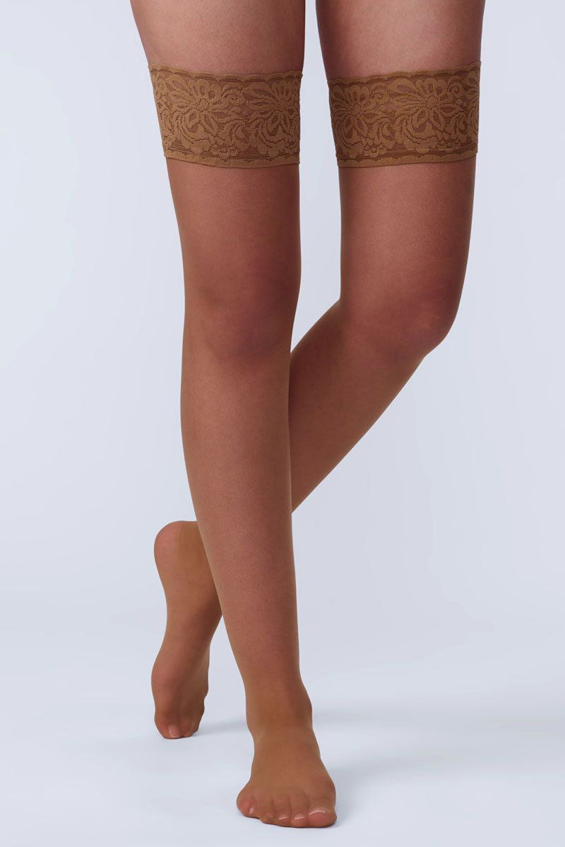 Sensual Sheer Hold Ups 15 ירכון שקוף מבריק למחצה