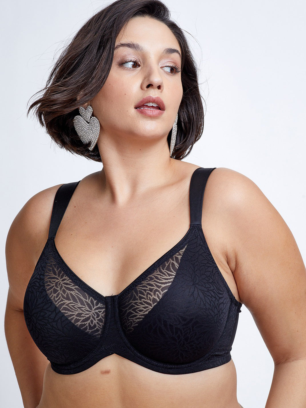 חזיית מינימייזר למידות גדולות REDUCTION - שחור