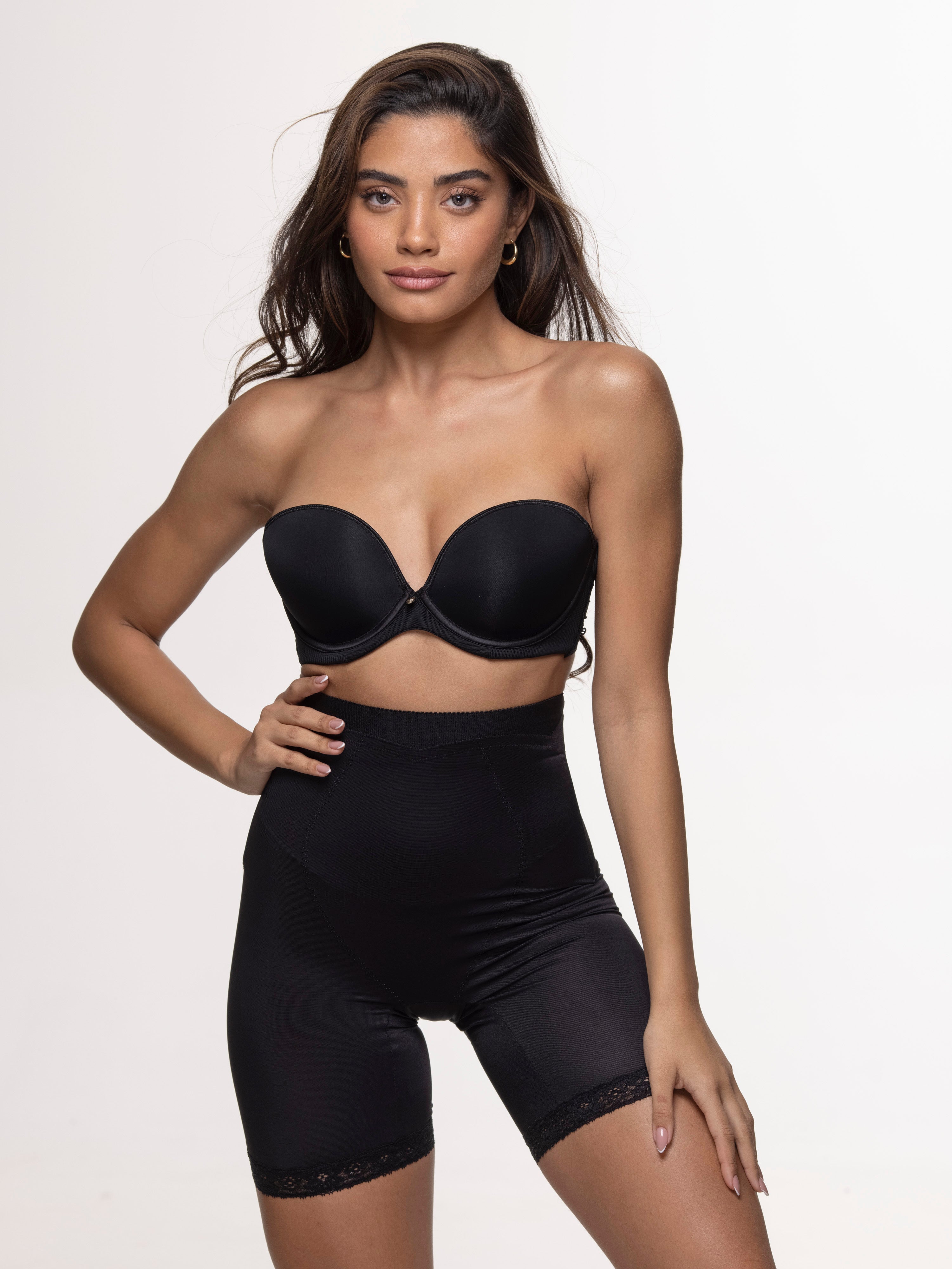 חזיית סטרפלס ריפוד קל - שחור