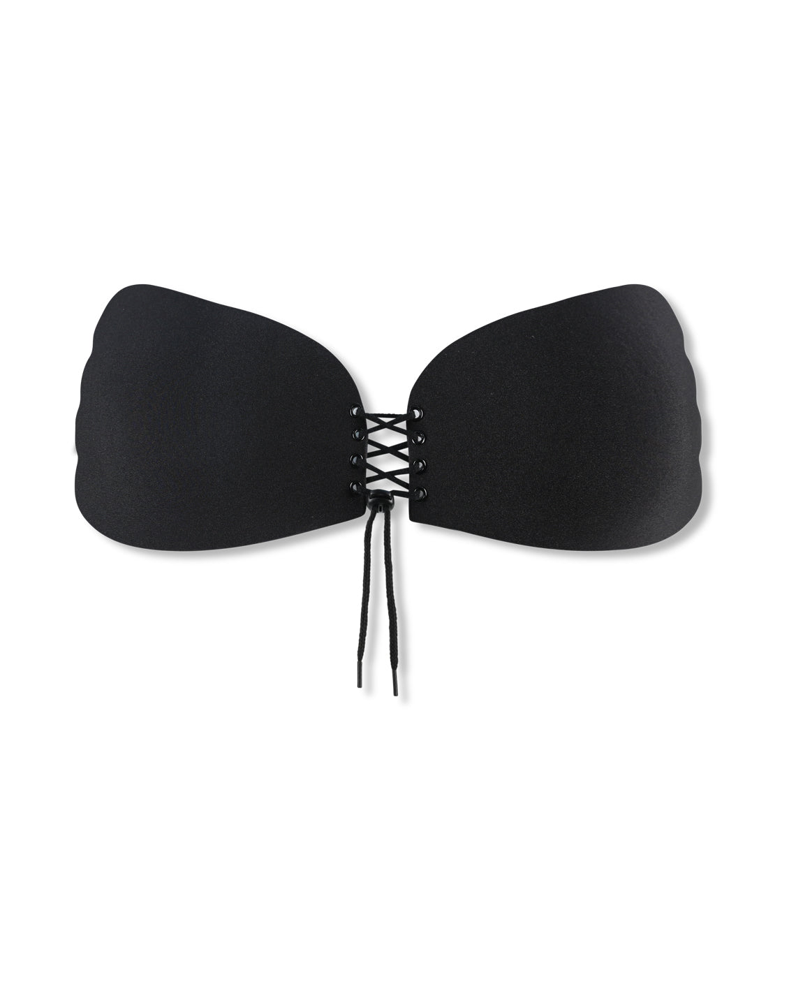 חזיית בד נדבקת עם שרוך - שחור