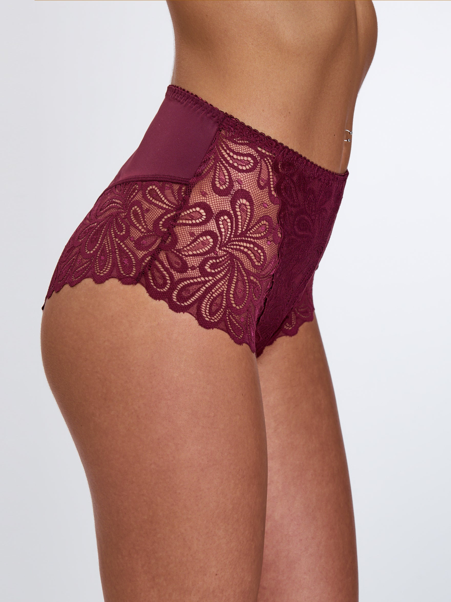 LACE MAXI תחתון שלם - בורדו