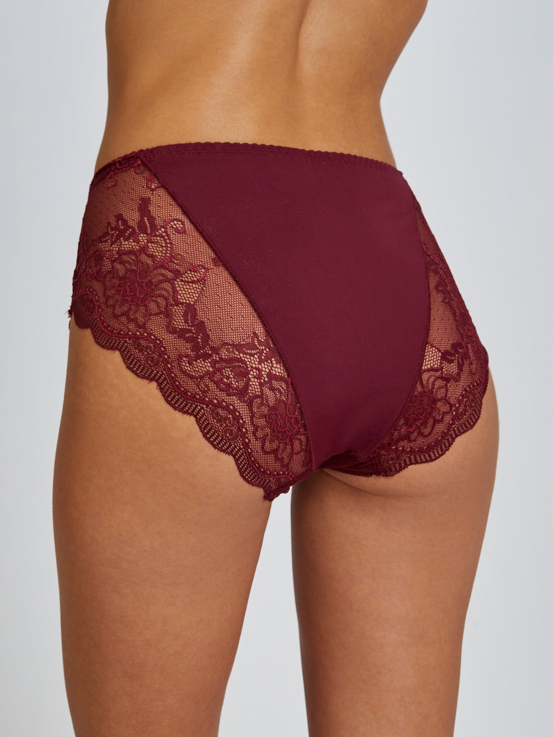 LACE MAXI תחתון שלם - בורדו*