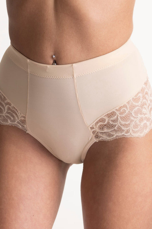 תחתון מקסי משולב תחרה -  בז