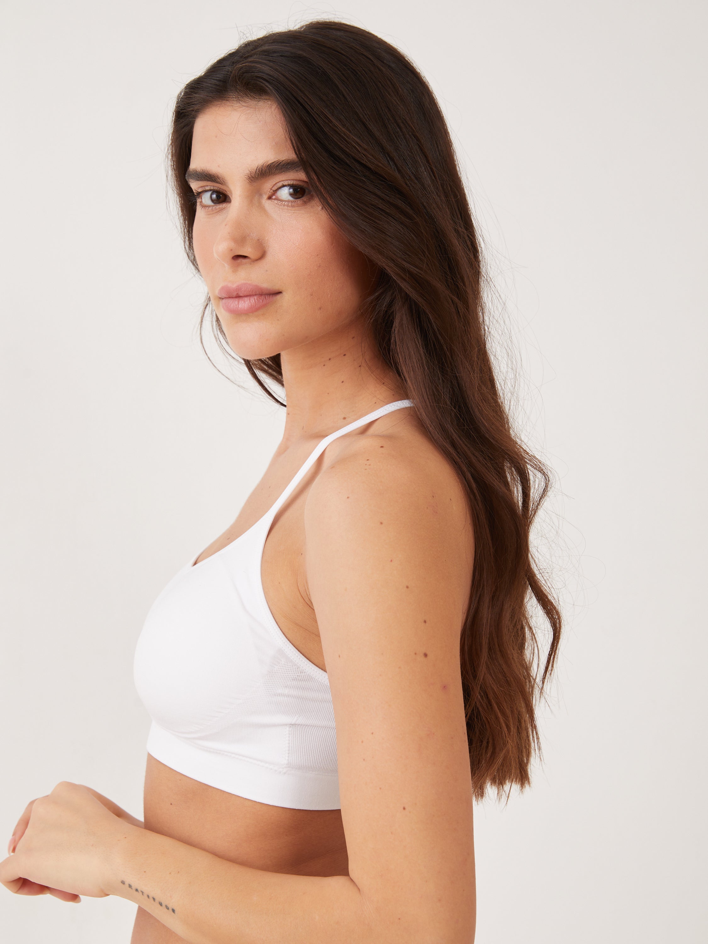 גוזייה מרופדת סימלס אפ - לבן