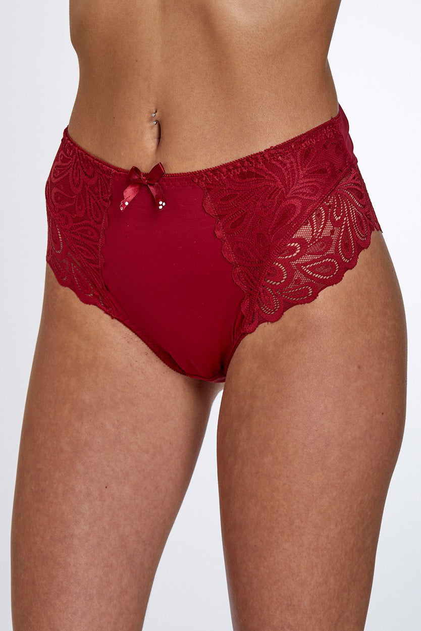 תחתוני lace Maxi - אדום**