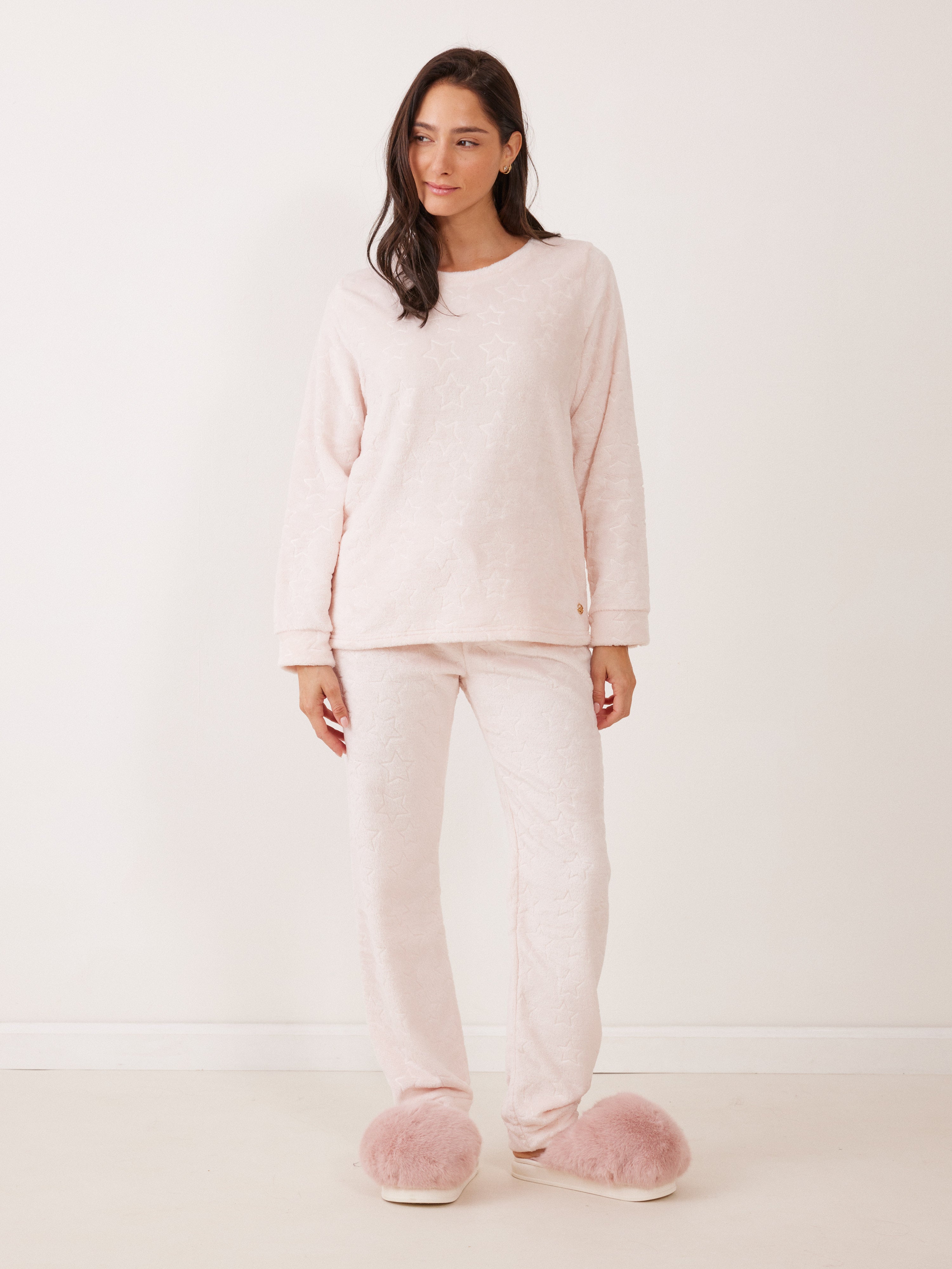 פיג`מה כוכבים פלאפי - ורוד