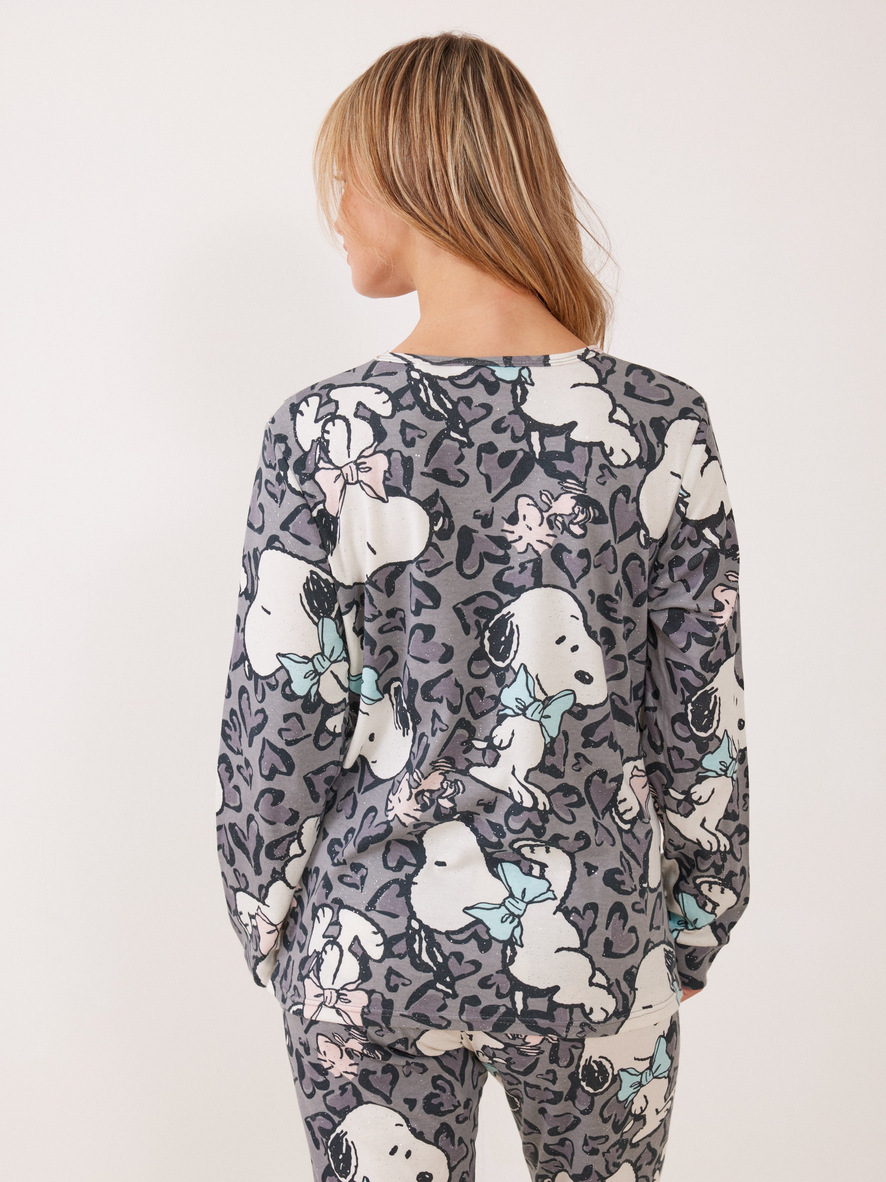 פיג'מת אינטרלוק סנופי - אפור