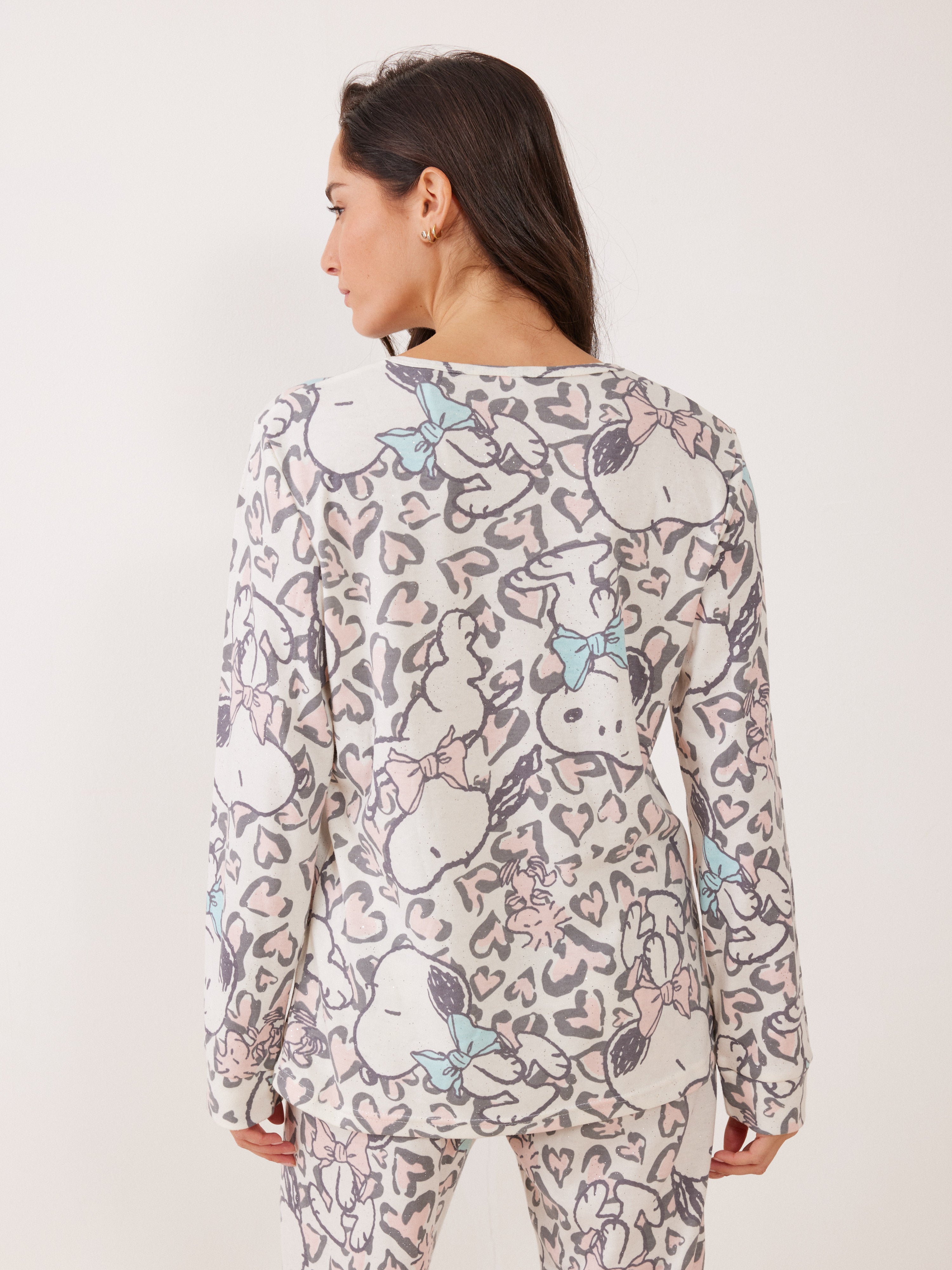 פיג'מת אינטרלוק סנופי - שמנת