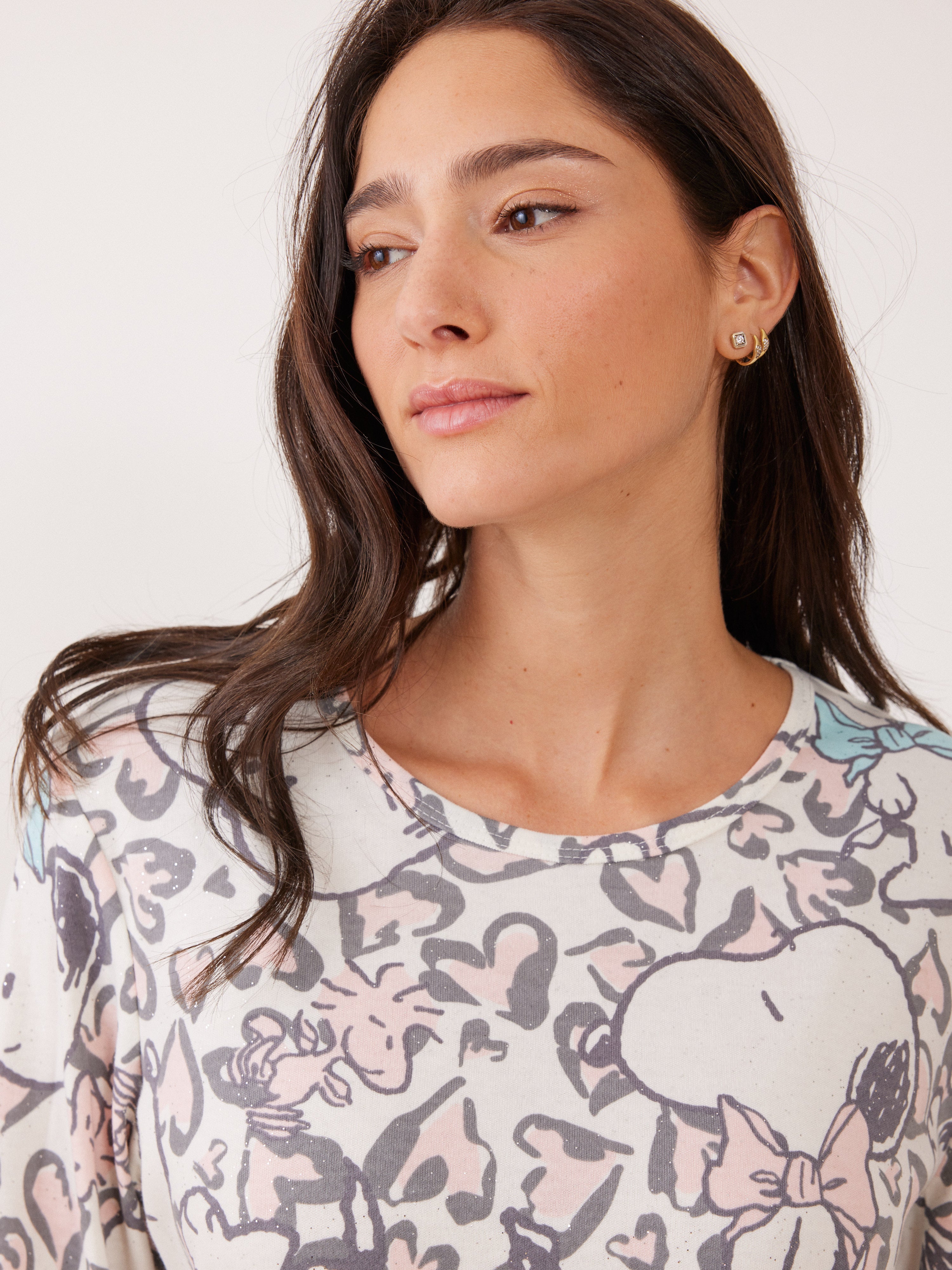 פיג'מת אינטרלוק סנופי - שמנת