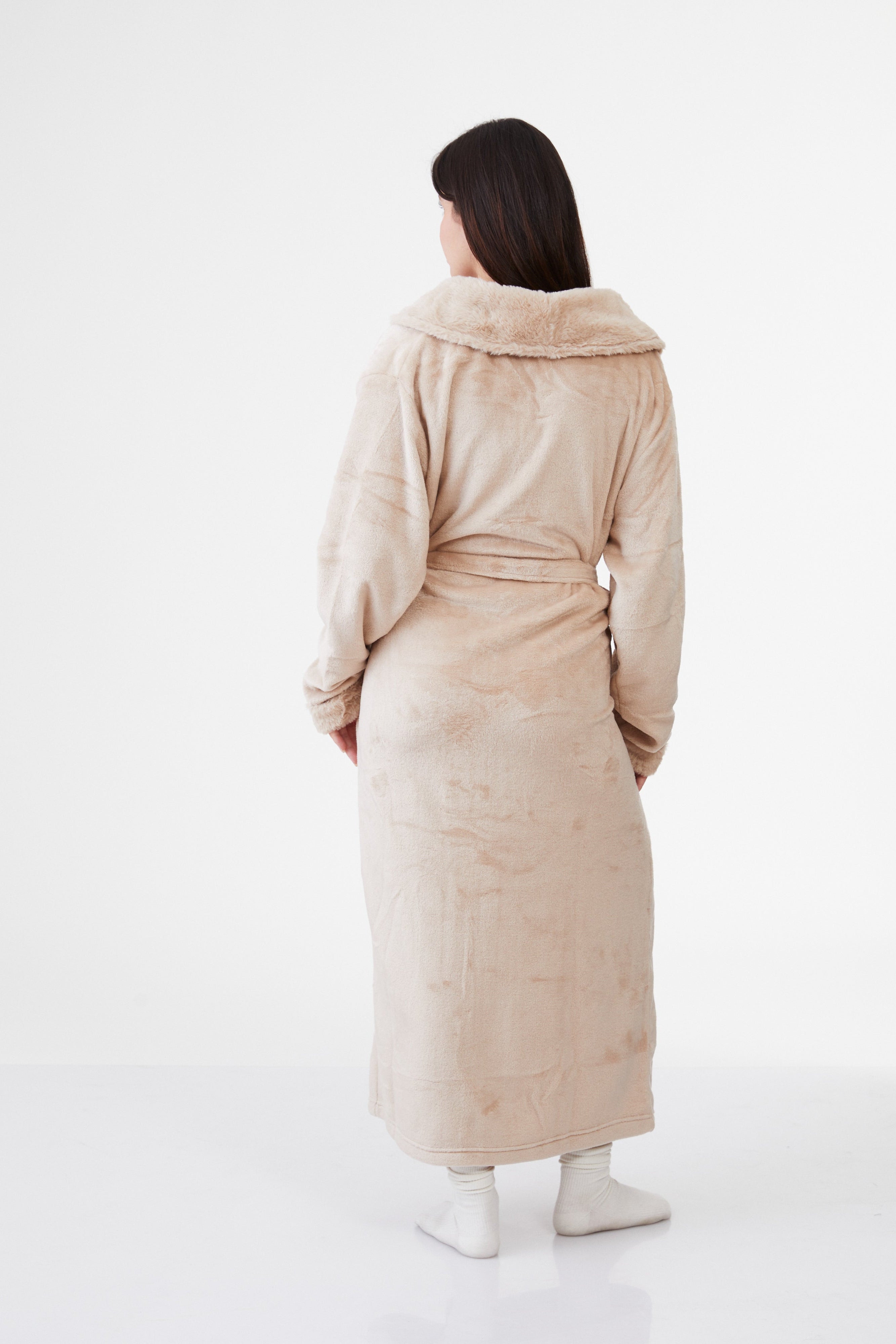 חלוק פלאפי ארוך - בז'