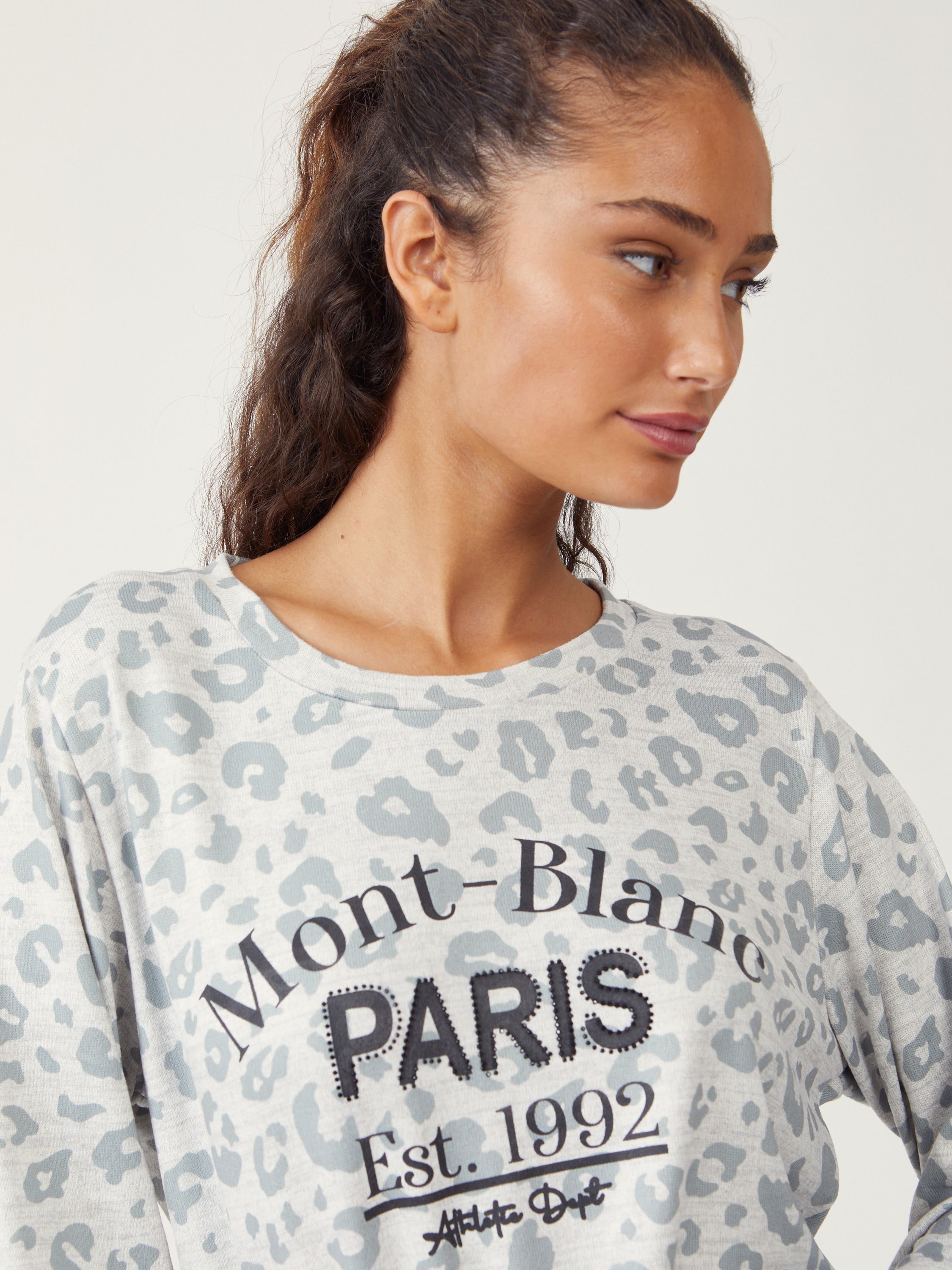 סט פיג'מה דקה האצ'י - אפור מלאנז