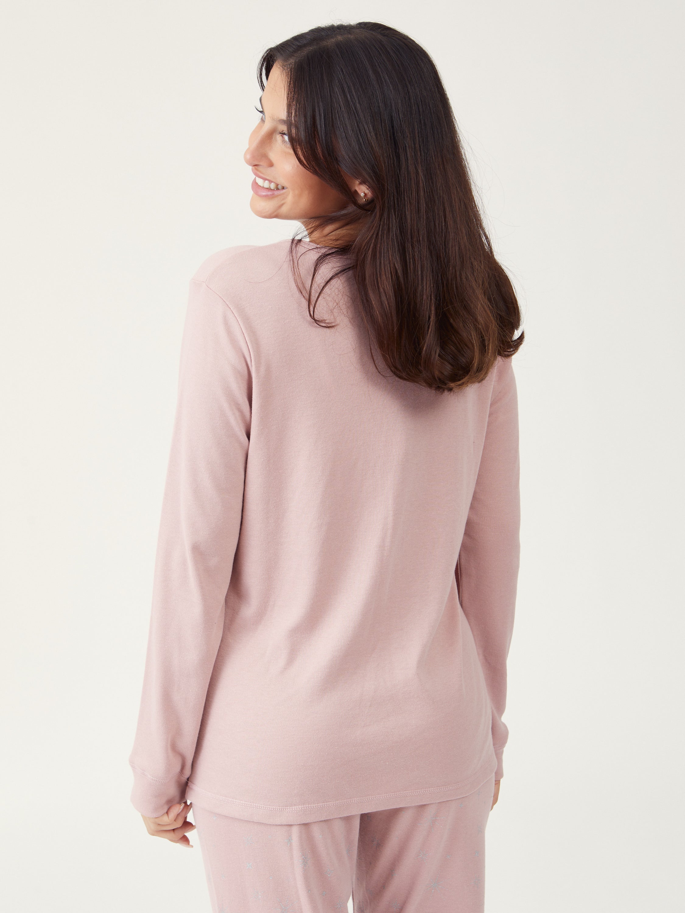 סט פיג'מת כיתוב - ורוד