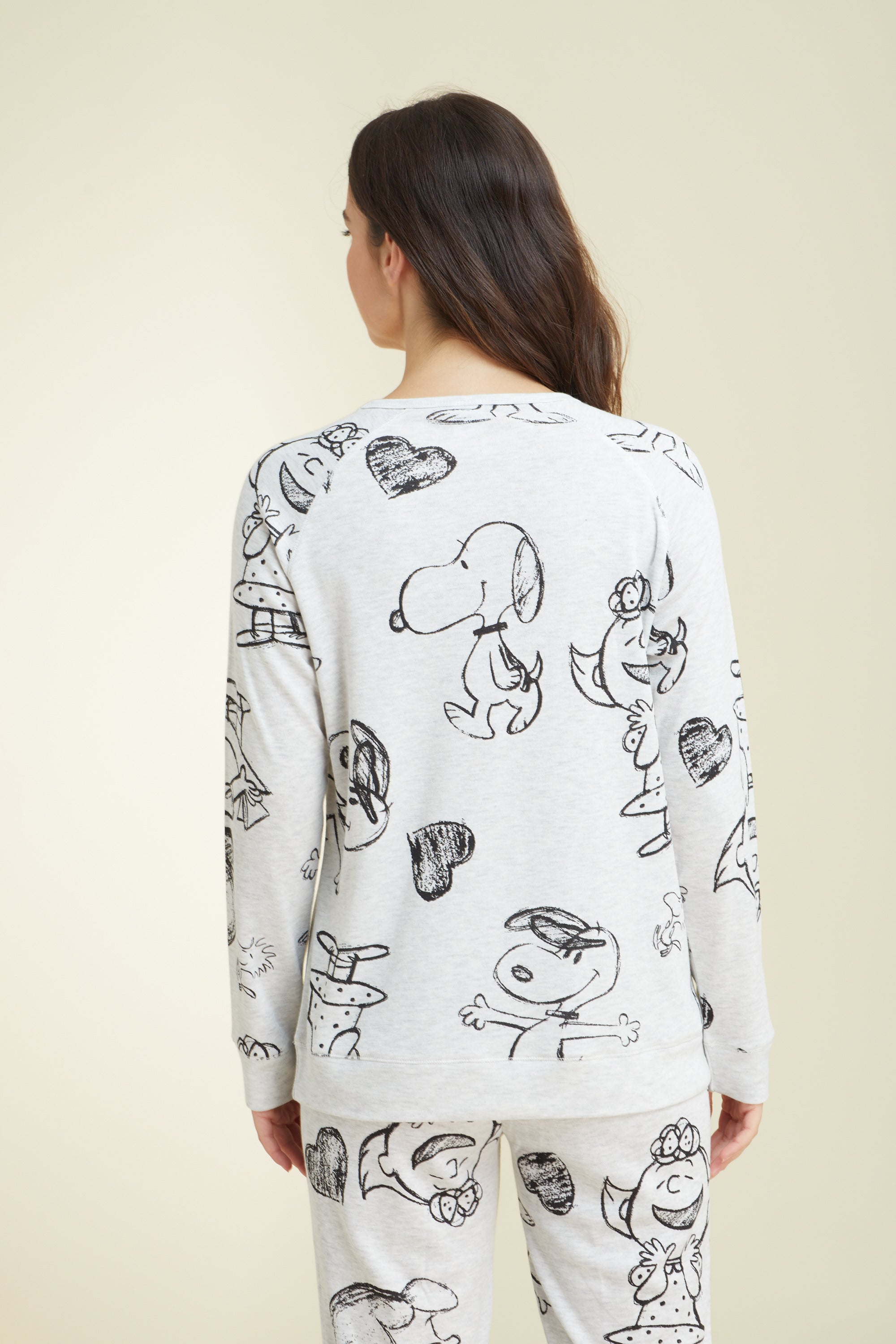 סט פיג'מה ארוכה דקה - אפור