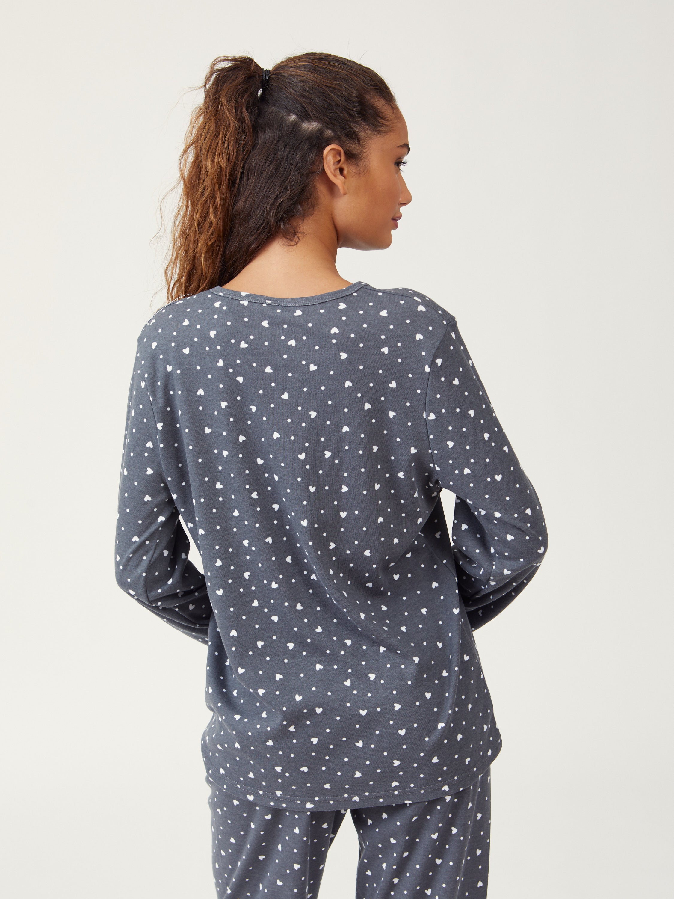 פיג'מת סנופי אינטרלוק - אפור כהה