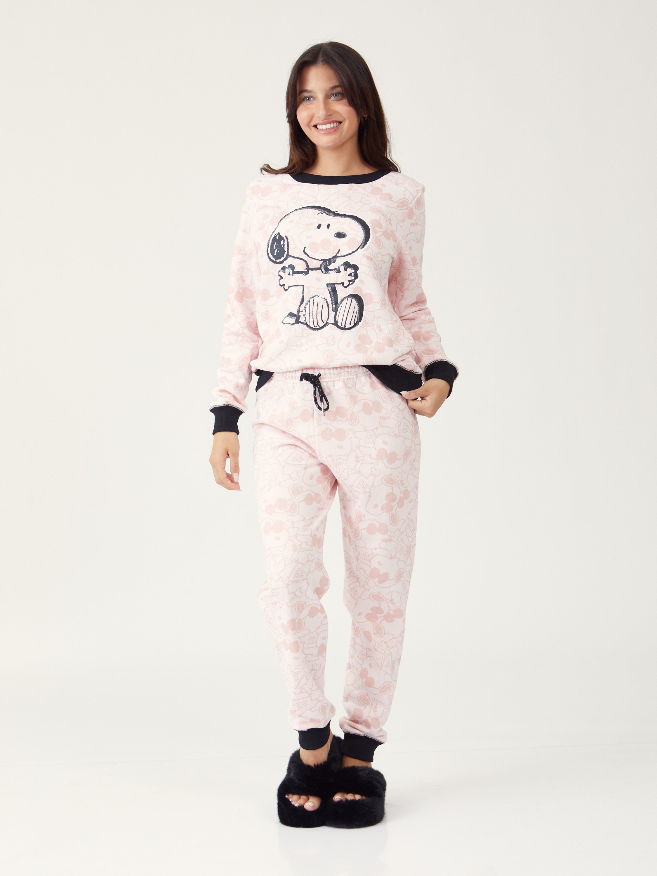 פיג'מת פוטר סנופי - ורוד מעושן