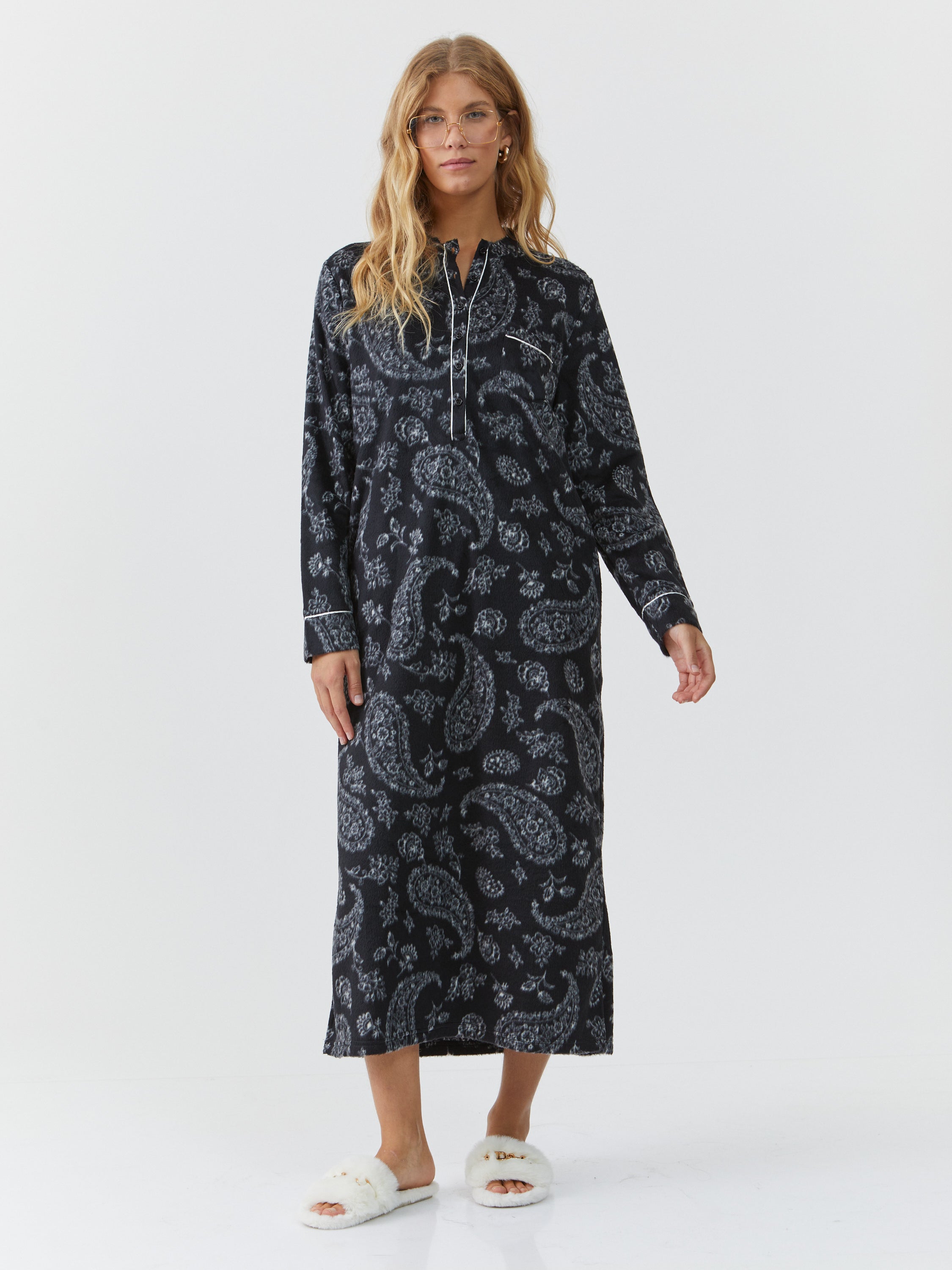 כותונת פייזלי מינק שחור