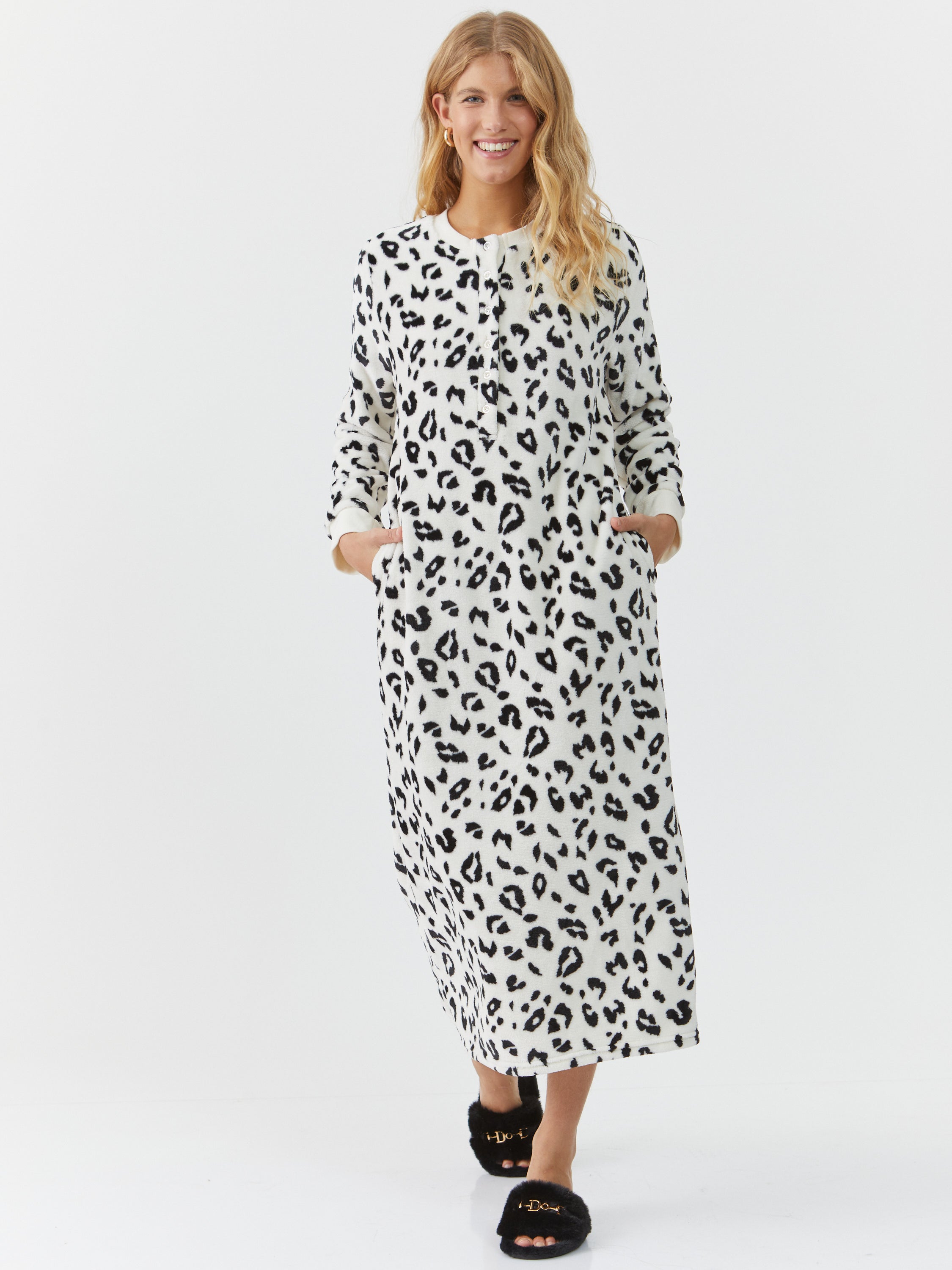 כותונת פלאפי מנומרת - שמנת