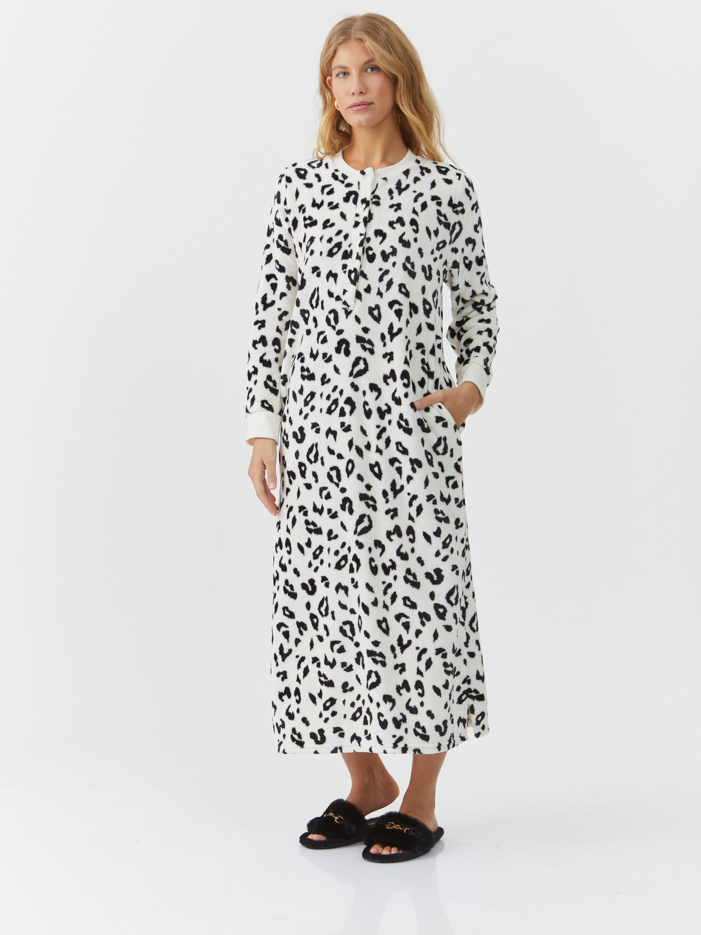 כותונת פלאפי מנומרת - שמנת