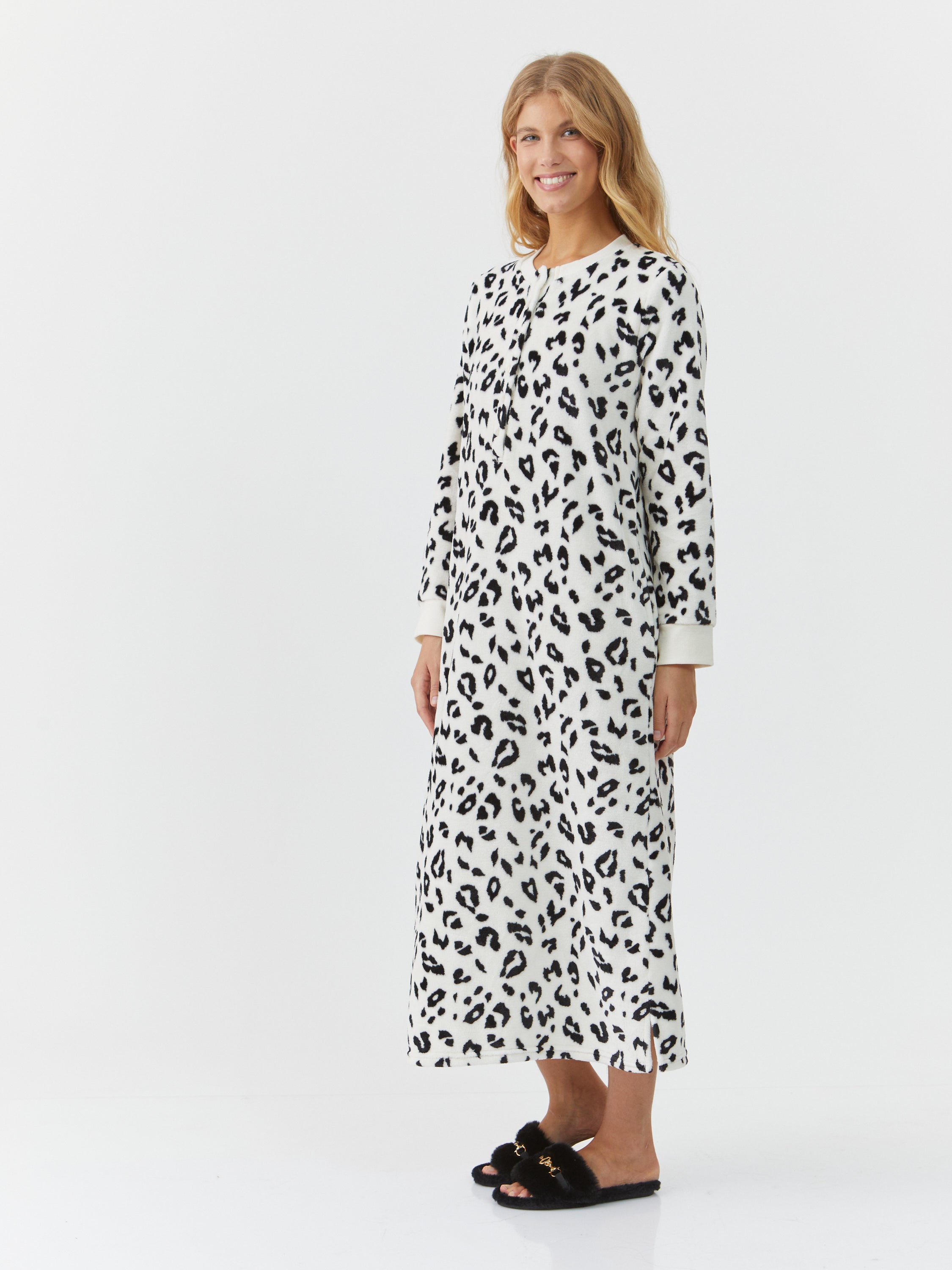 כותונת פלאפי מנומרת - שמנת