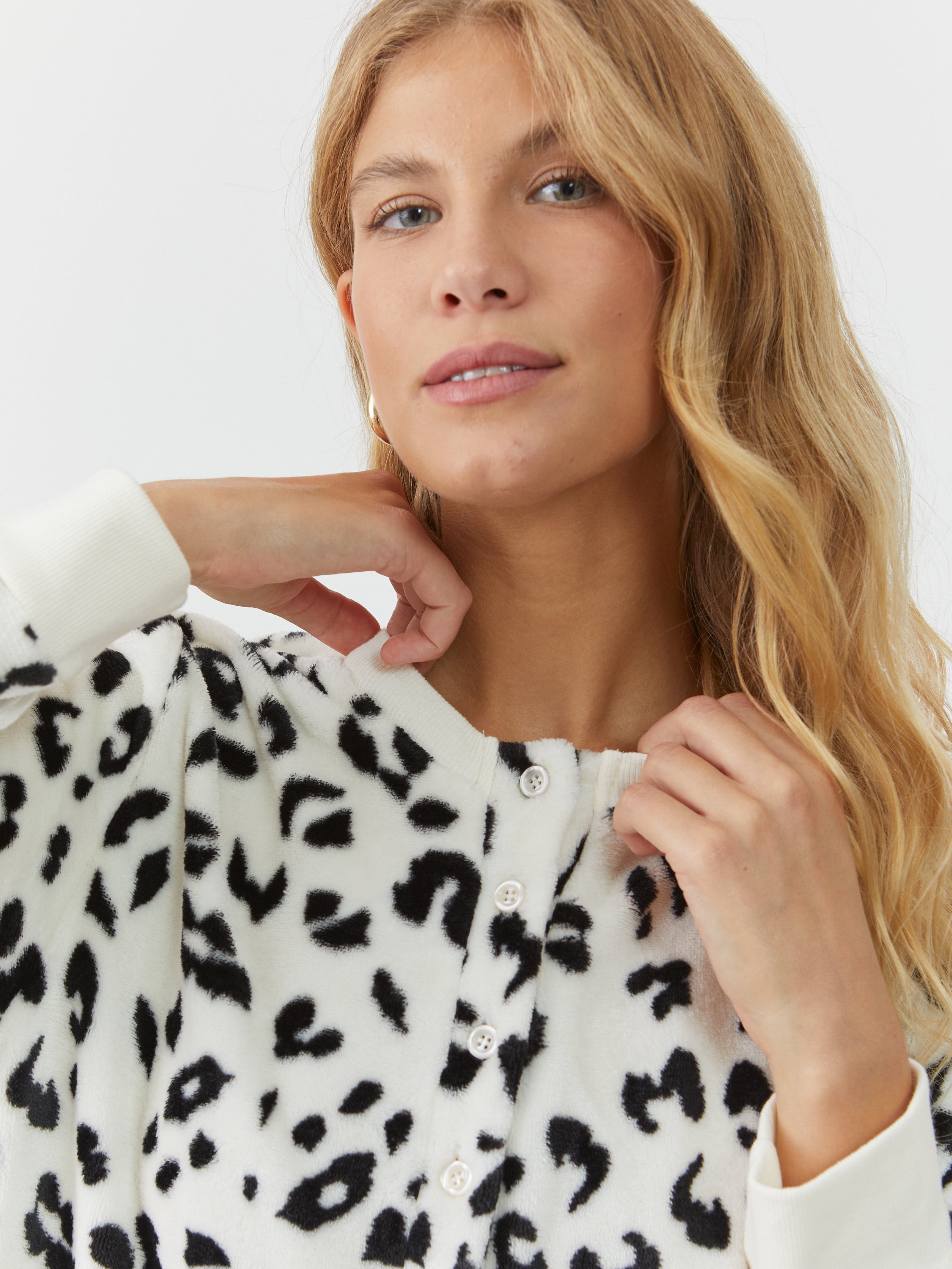 כותונת פלאפי מנומרת - שמנת