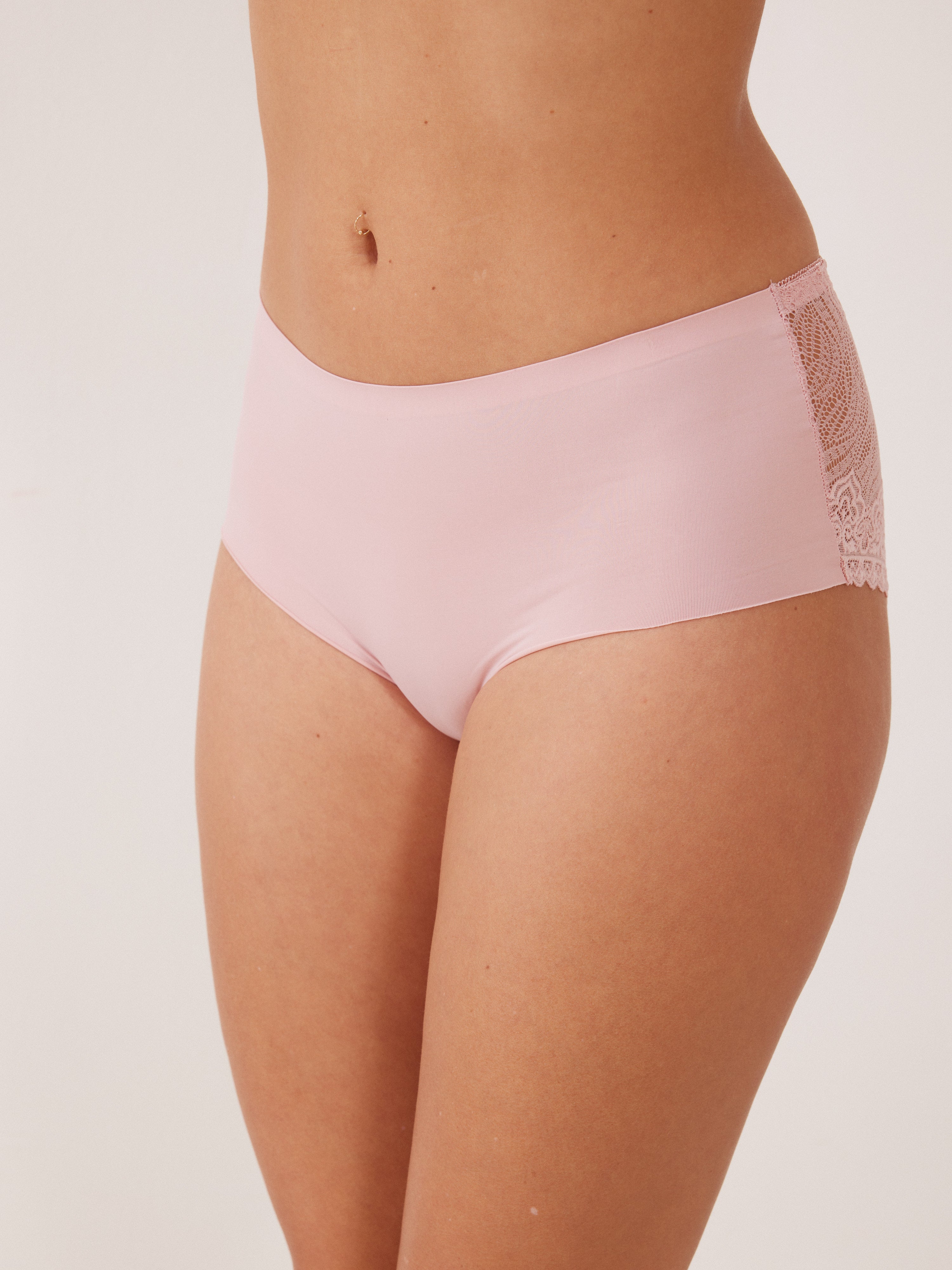 מקסי ריב ותחרה ROSE - ורוד